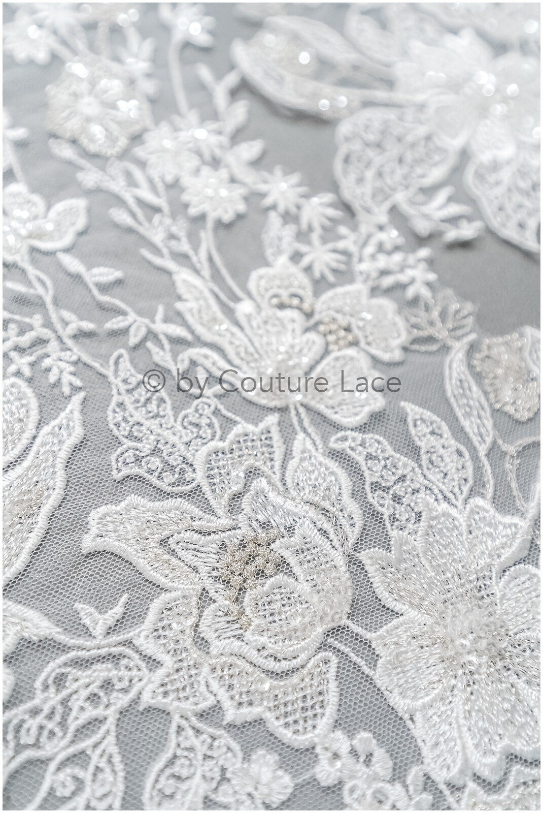 romantischer Wildblumen-Aufnäher/ Silberweiße Blumen Applikation/ Brautkleid Spitze Applikation/ Brautblumen Applikation// A23-315