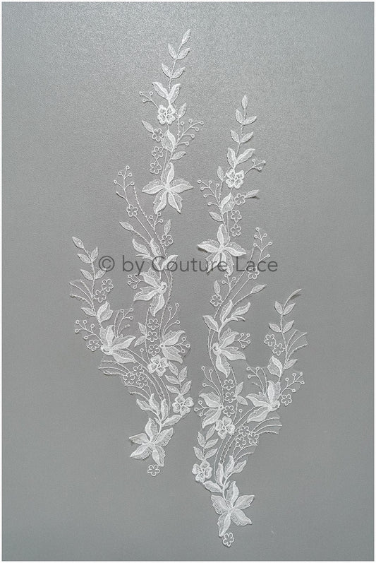 romantische Wildblumen Spitze Aufnäher/ Baumwolle Bestickte Blumen Applikation/ Brautkleid Applikation// A23-314