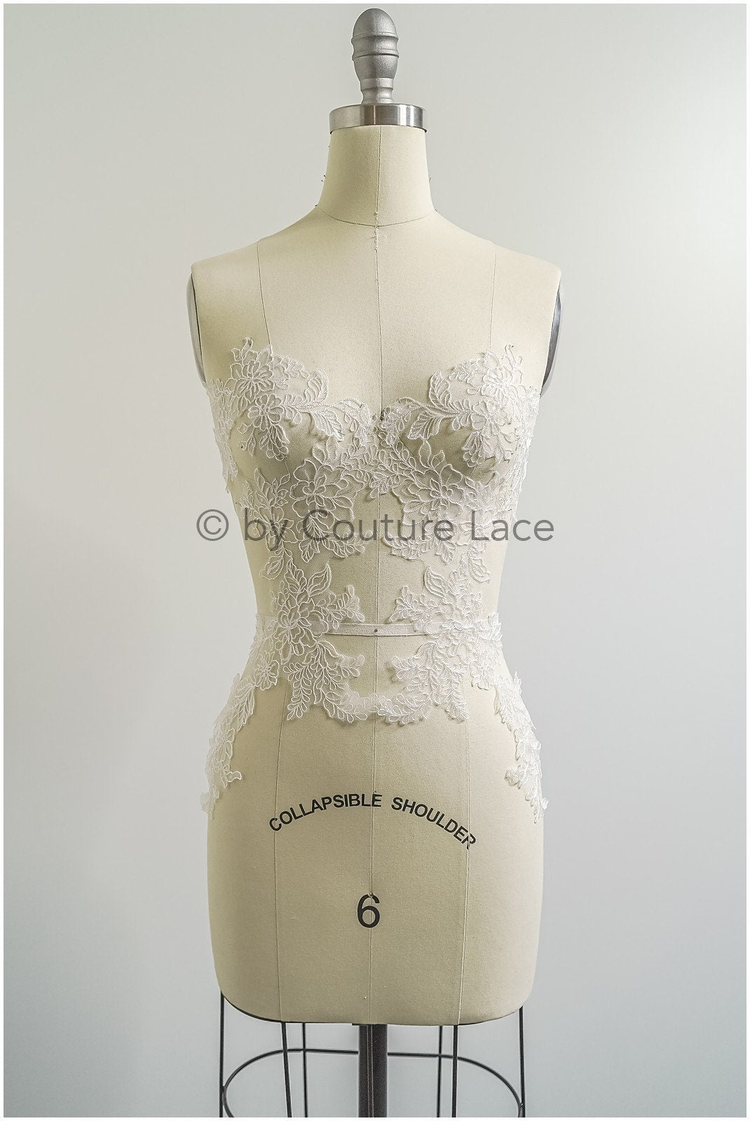 filigree wildflower lace patch/ off-white flower applique/ wedding dress lace applique/ bridal flower applique// A23-307