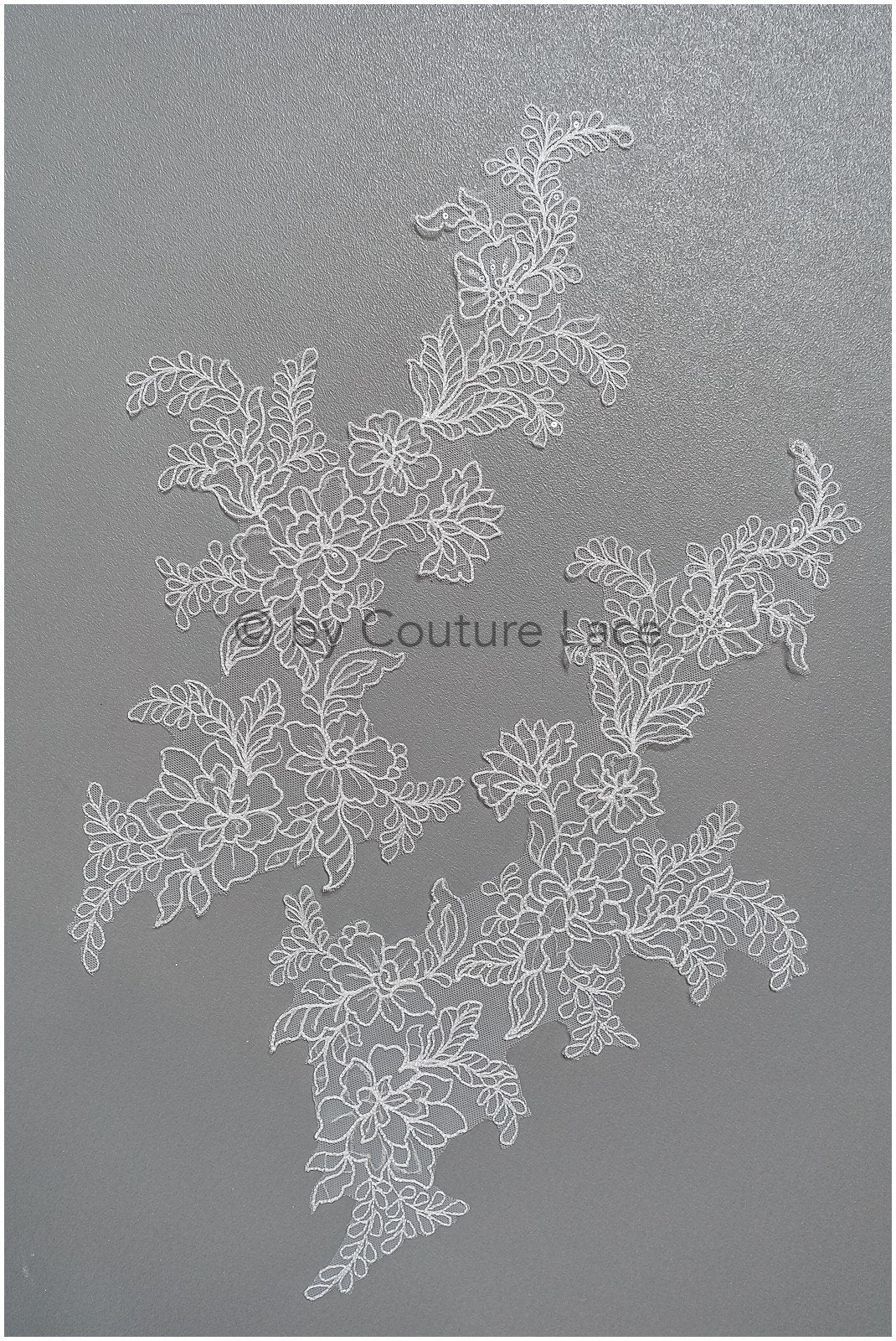 filigree wildflower lace patch/ off-white flower applique/ wedding dress lace applique/ bridal flower applique// A23-307
