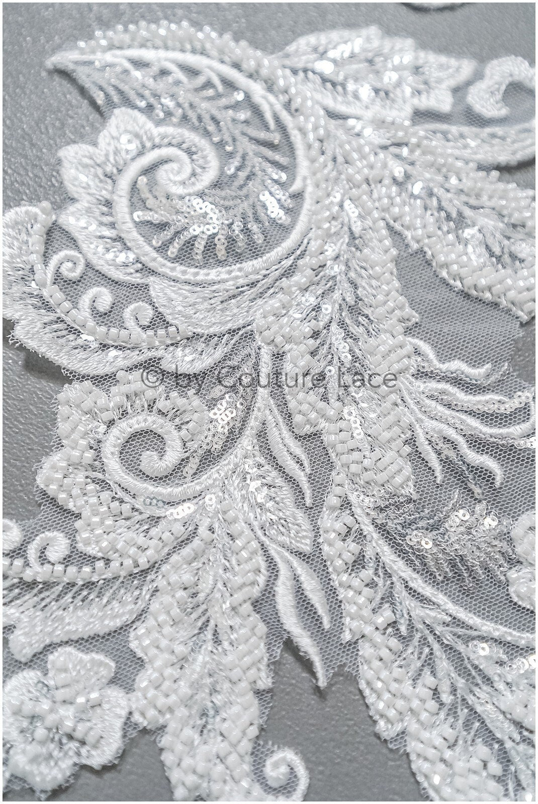 Schwerer Perlen Aufnäher/ Perlenblumen Applikation/ Brautkleid Spitze Applikation/ Brautblatt Patch Applikation// A23-290