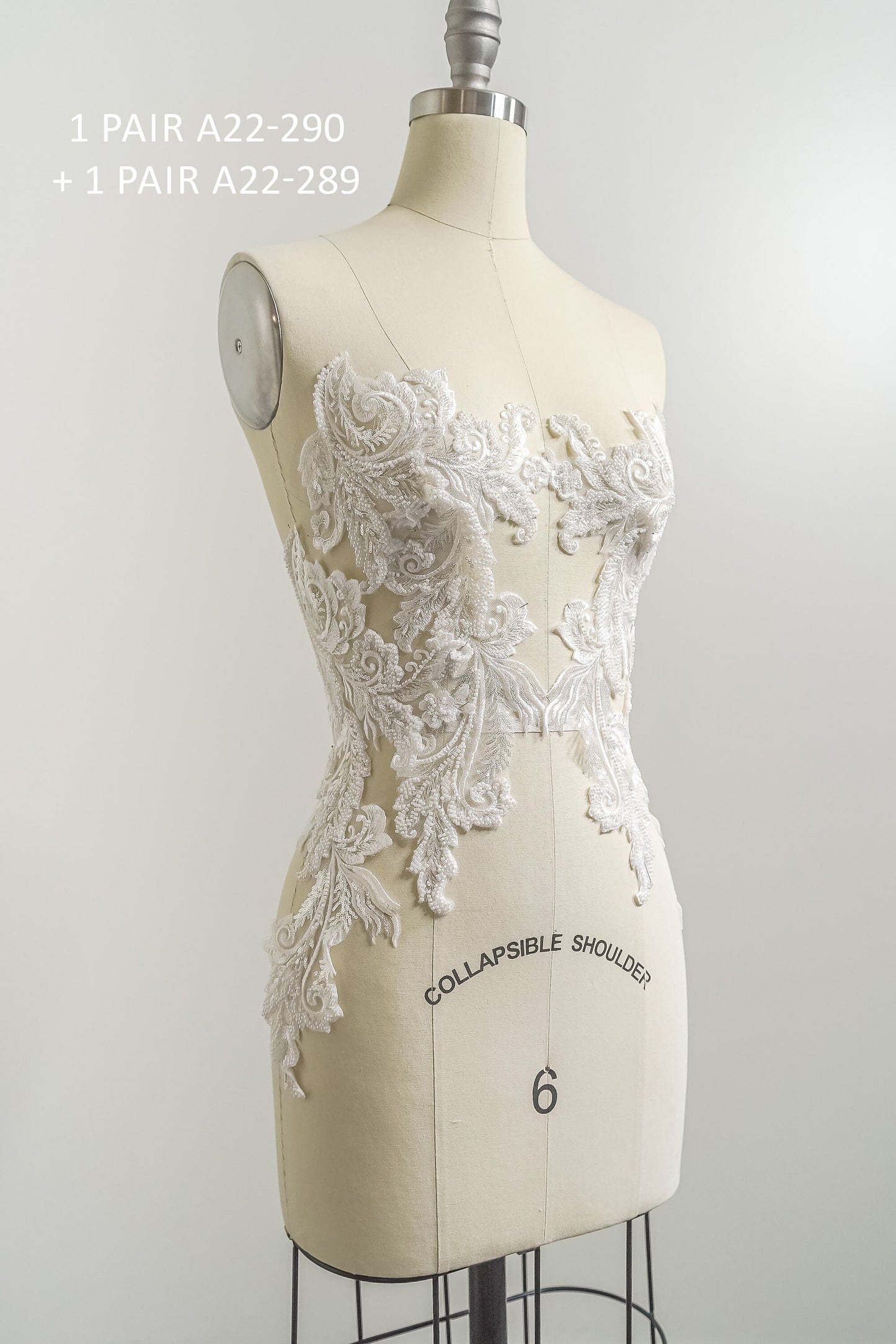 Schwerer Perlen Aufnäher/ Perlenblumen Applikation/ Brautkleid Spitze Applikation/ Brautblatt Patch Applikation// A23-289