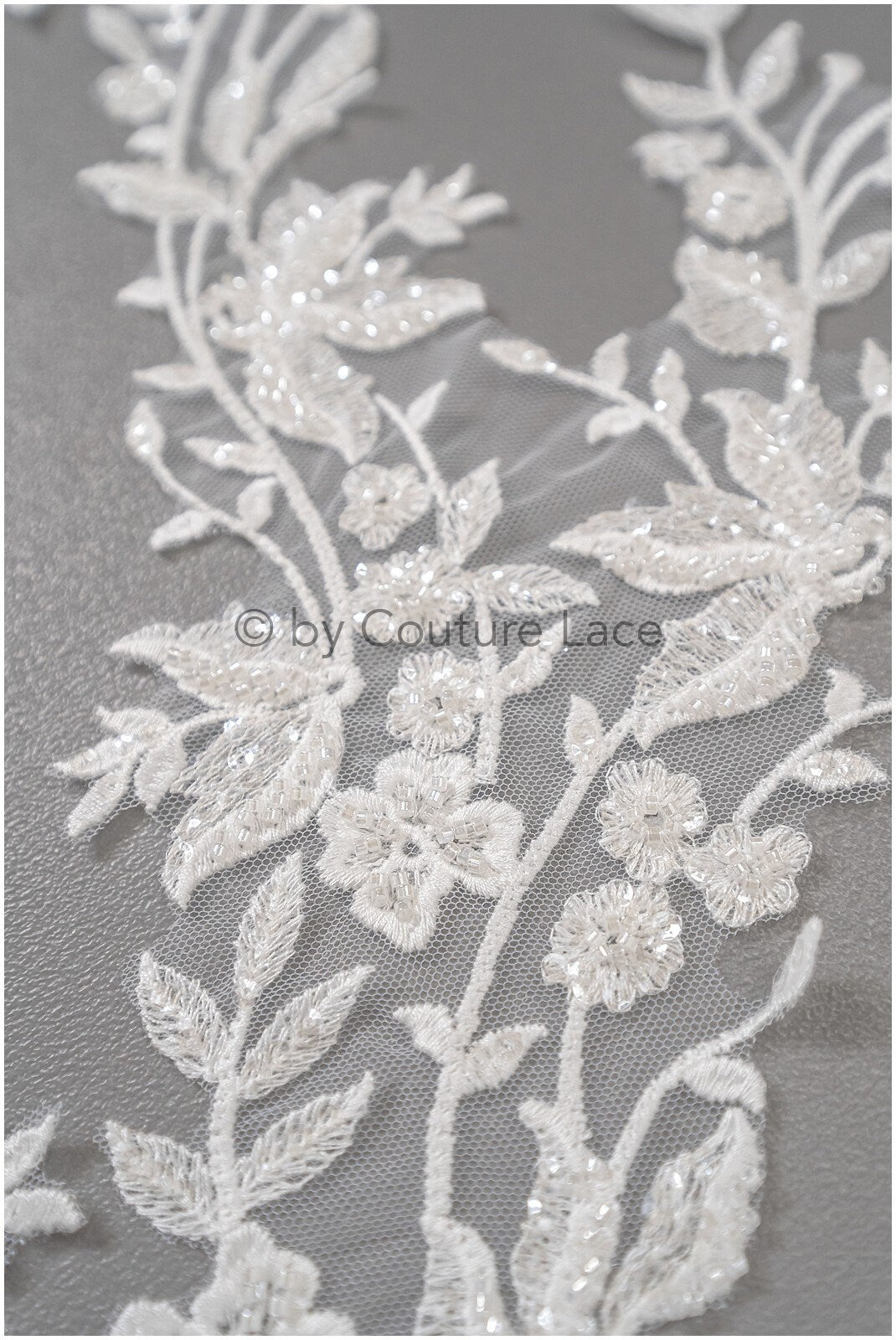 Perlen Blumen Applikation/ schwere Perlen Braut Aufnäher/ Hochzeitskleid Spitzenapplikation/ Brautblatt Applikation/ A23-021