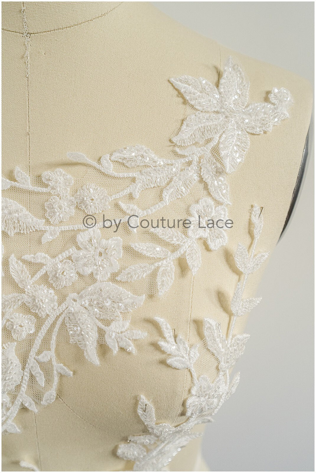 Perlen Blumen Applikation/ schwere Perlen Braut Aufnäher/ Hochzeitskleid Spitzenapplikation/ Brautblatt Applikation/ A23-021