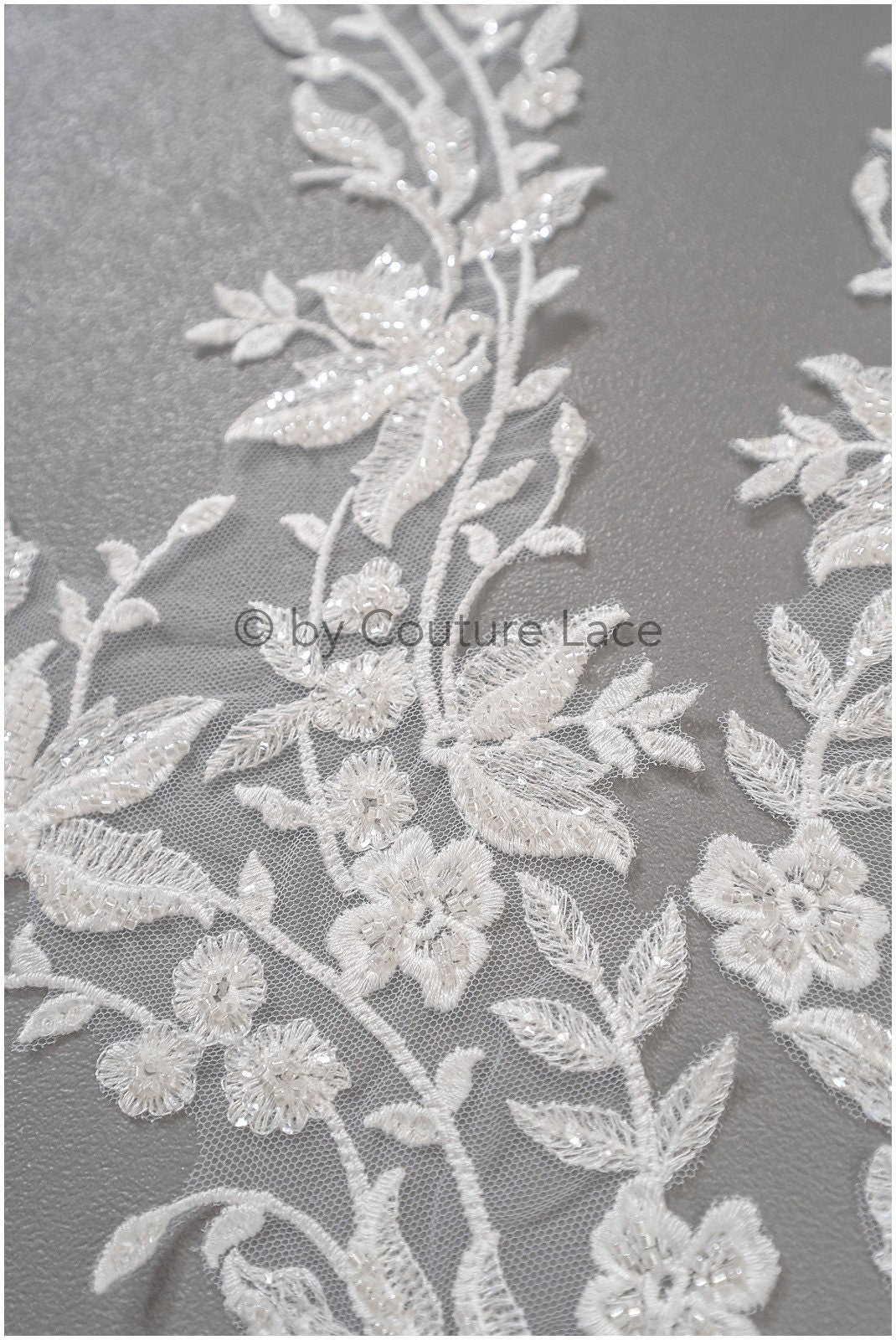 Perlen Blumen Applikation/ schwere Perlen Braut Aufnäher/ Hochzeitskleid Spitzenapplikation/ Brautblatt Applikation/ A23-021