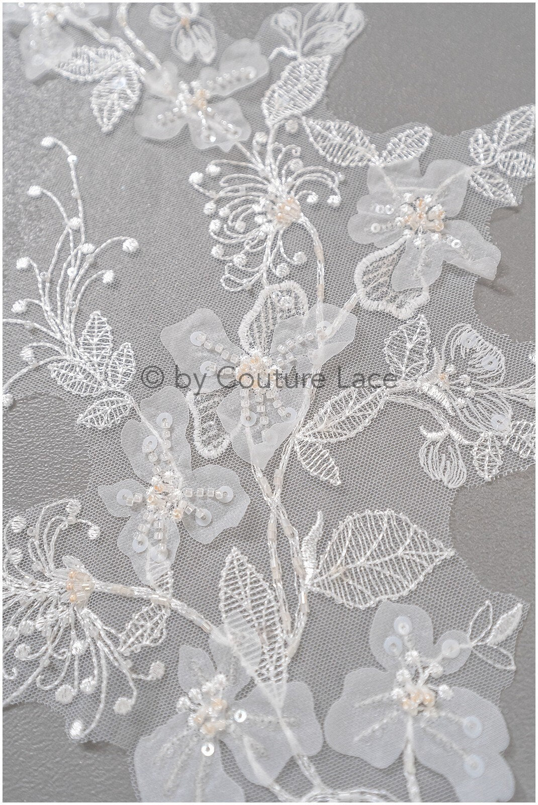 Perlen Blumen Applikation / Perlen Braut Aufnäher / Braut Aufnäher / A23-049
