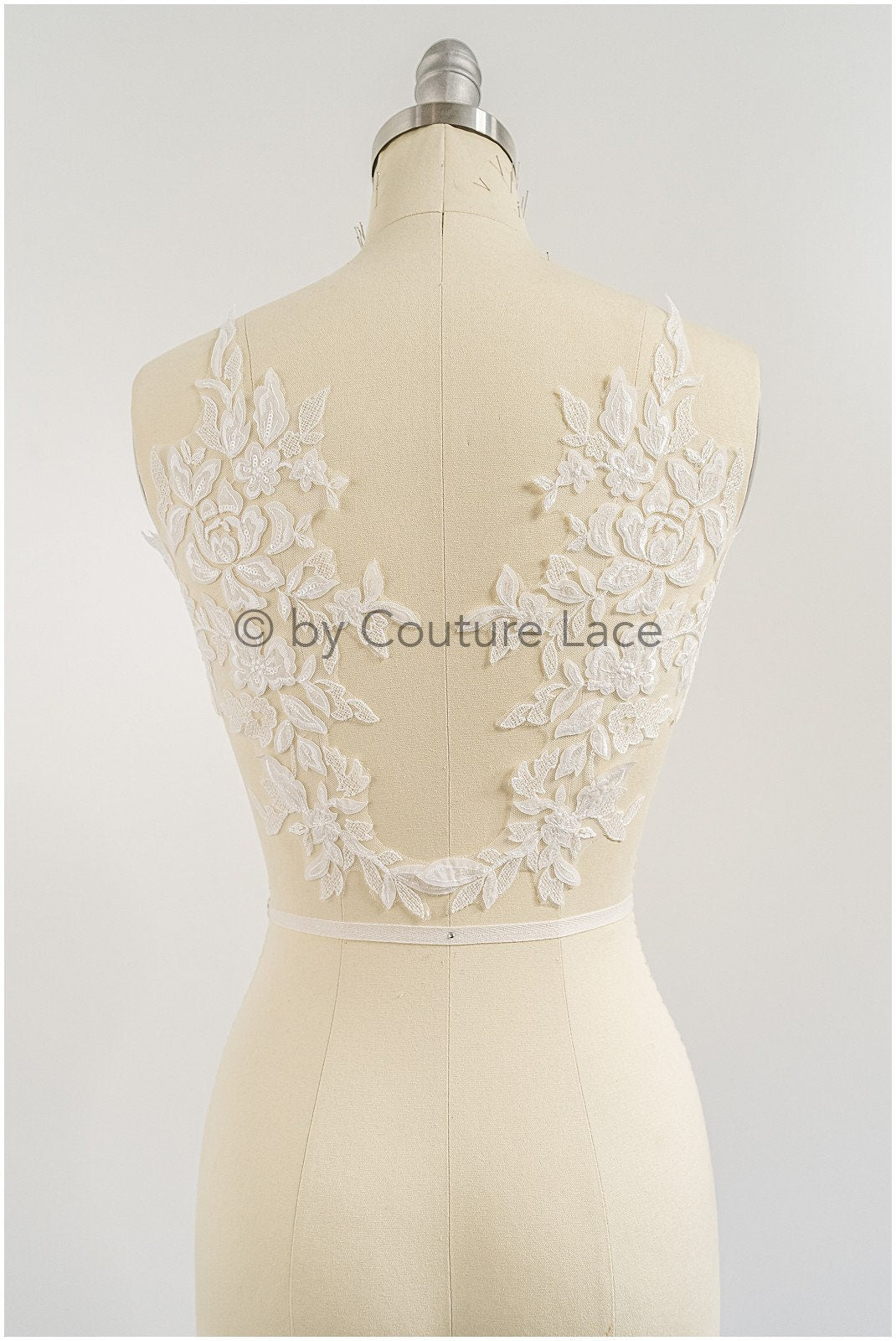 3D Blumen Applikation / 3D Blumen Spitze Applikation / Hochzeitskleid Applikation / Blatt Applikation / A23-075