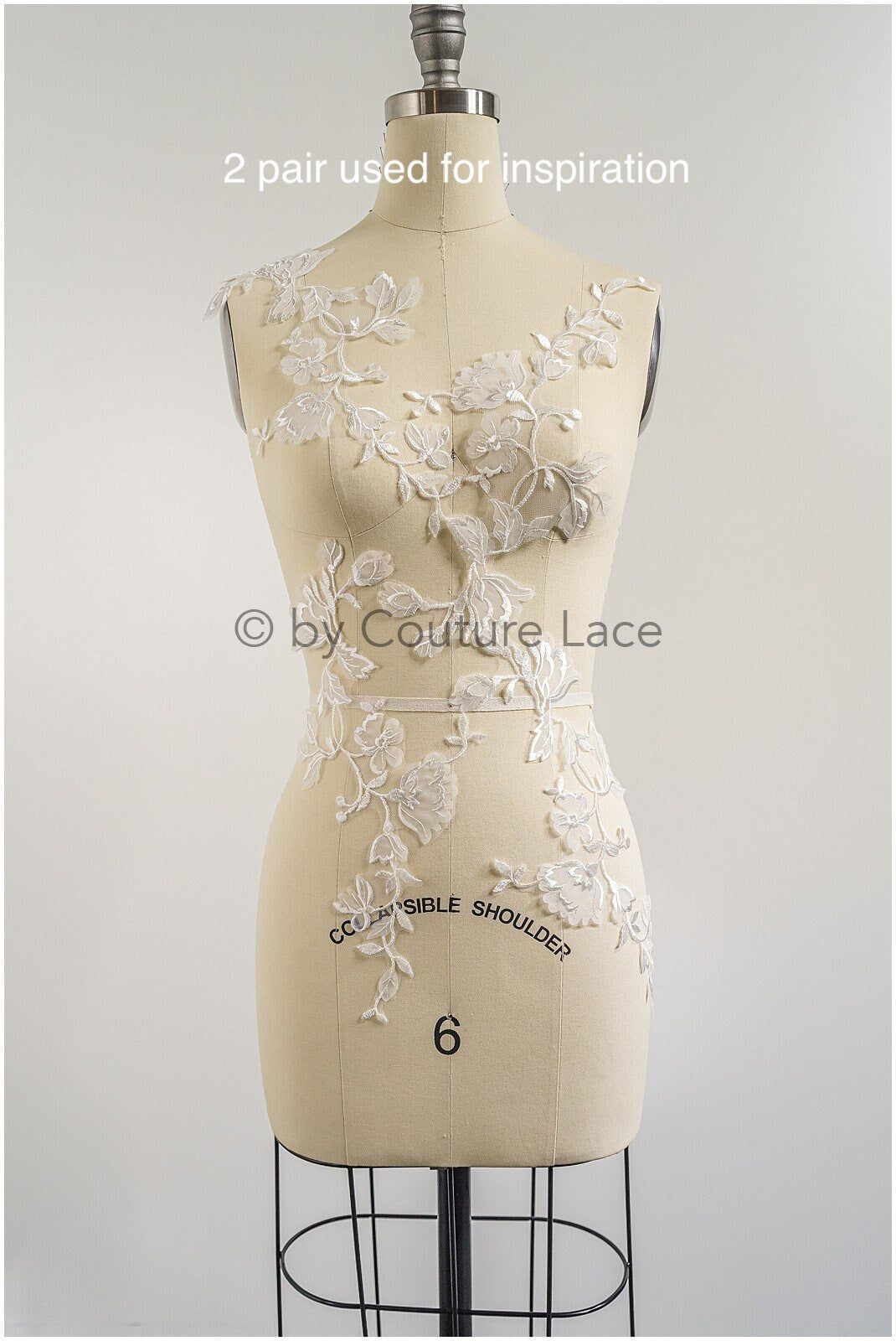 Bestickte 3D Blume Applikation / Braut Aufnäher / Hochzeitskleid Spitzenapplikation / Brautblatt Applikation / A23-166
