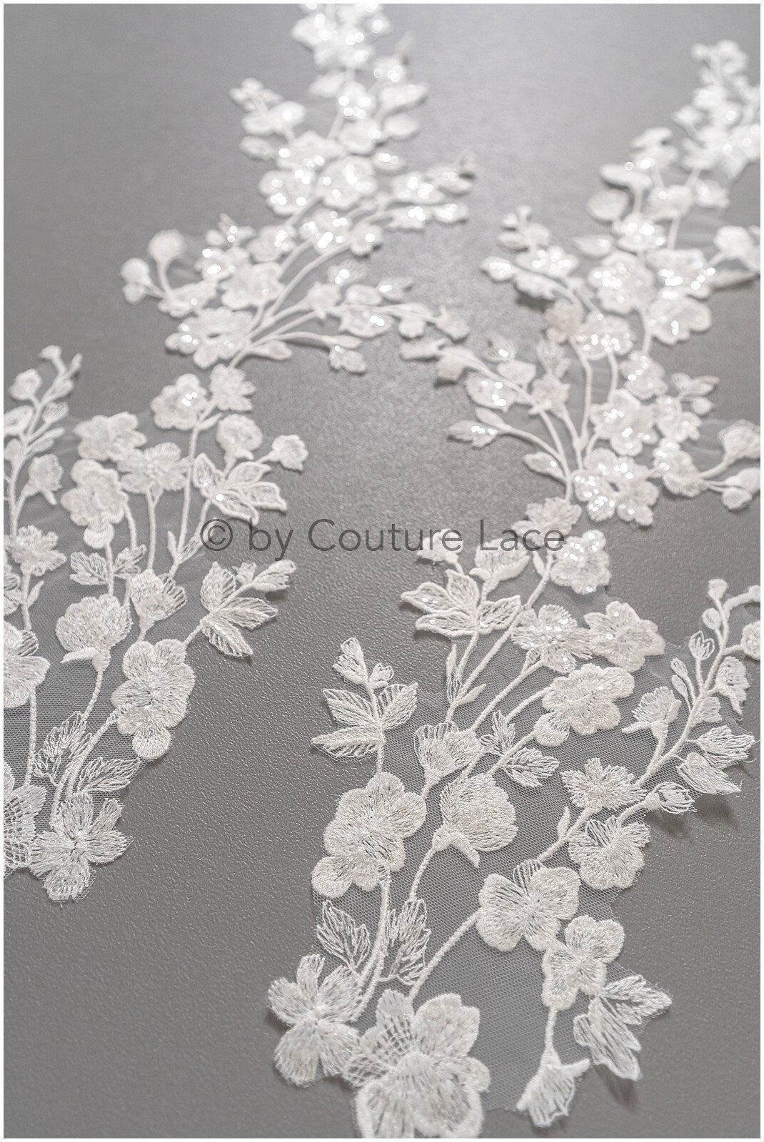Romantisches verziertes Spitzen Aufnäher/ weiße Verzierung Blumen Applikation/ Hochzeitskleid Spitzen Applikation/ Braut verziertes Muster Applikation / A23-317