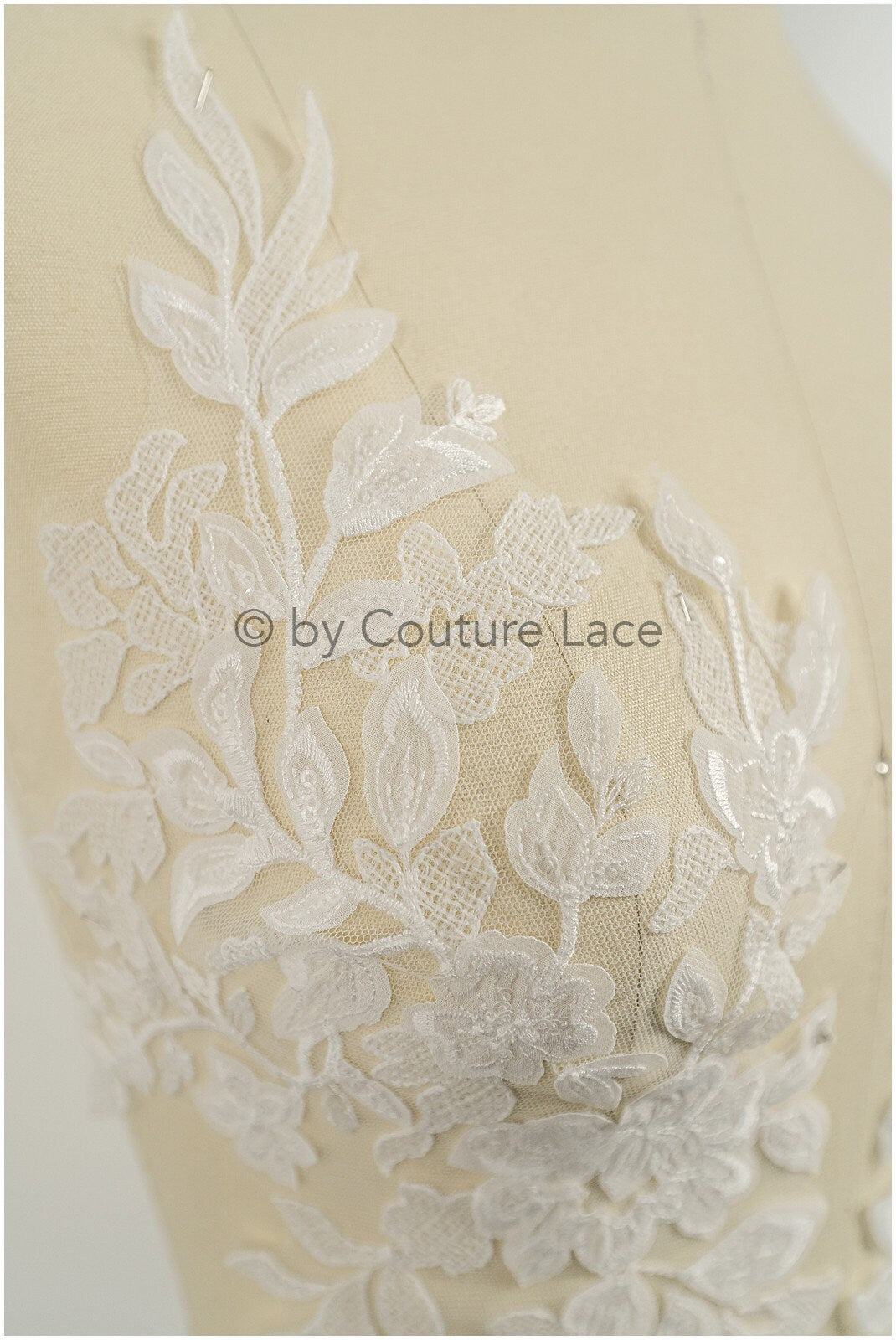 3D Blumen Applikation / 3D Blumen Spitze Applikation / Hochzeitskleid Applikation / Blatt Applikation / A23-319