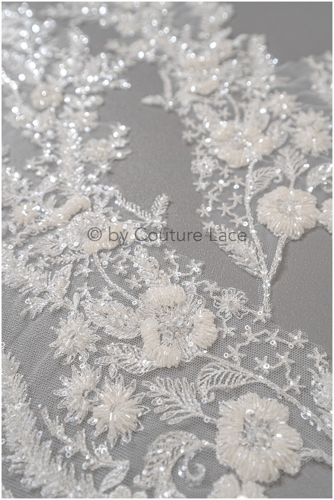 Pearl flower applique/Pearl bridal patch/Wedding dress lace applique/Bridal leaf applique/A23-330