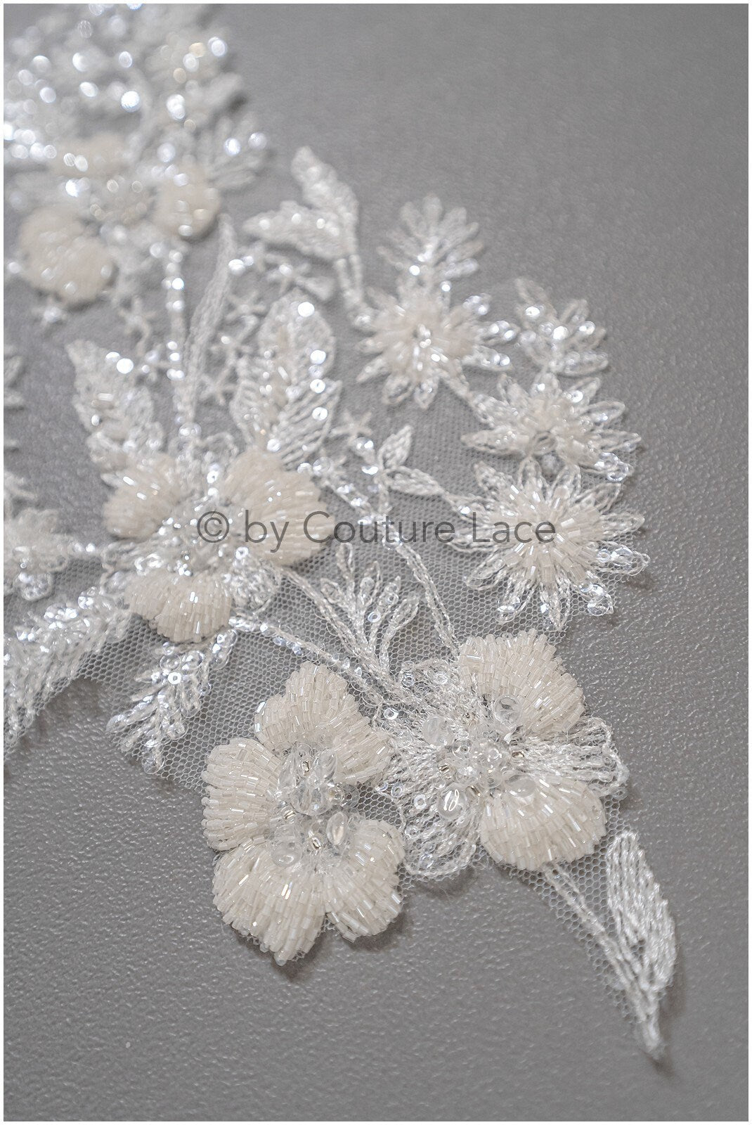 Perlen Perlen Blumen Applikation/ Perlen Braut Aufnäher/ Hochzeitskleid Spitze Applikation/ Brautblatt Applikation/ A23-332