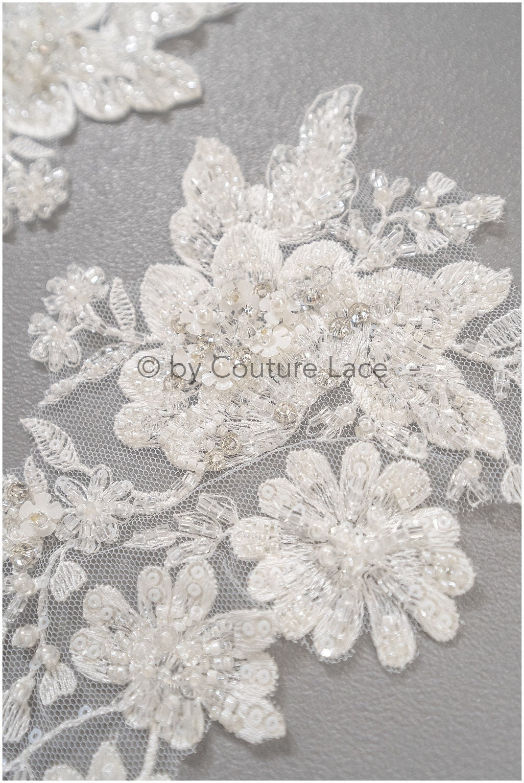 Perlen Perlen Blumen Applikation/ Perlen Braut Aufnäher/ Hochzeitskleid Spitzenapplikation/ Brautblatt Applikation/ A23-326