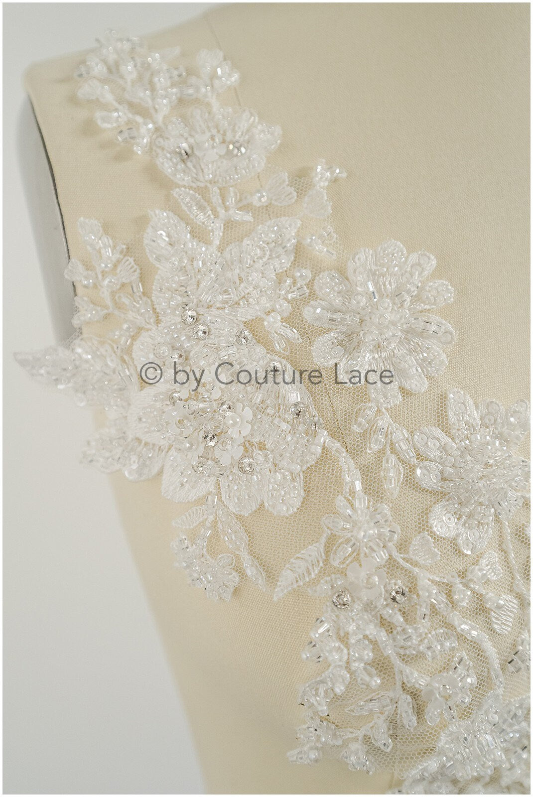 Perlen Perlen Blumen Applikation/ Perlen Braut Aufnäher/ Hochzeitskleid Spitzenapplikation/ Brautblatt Applikation/ A23-326