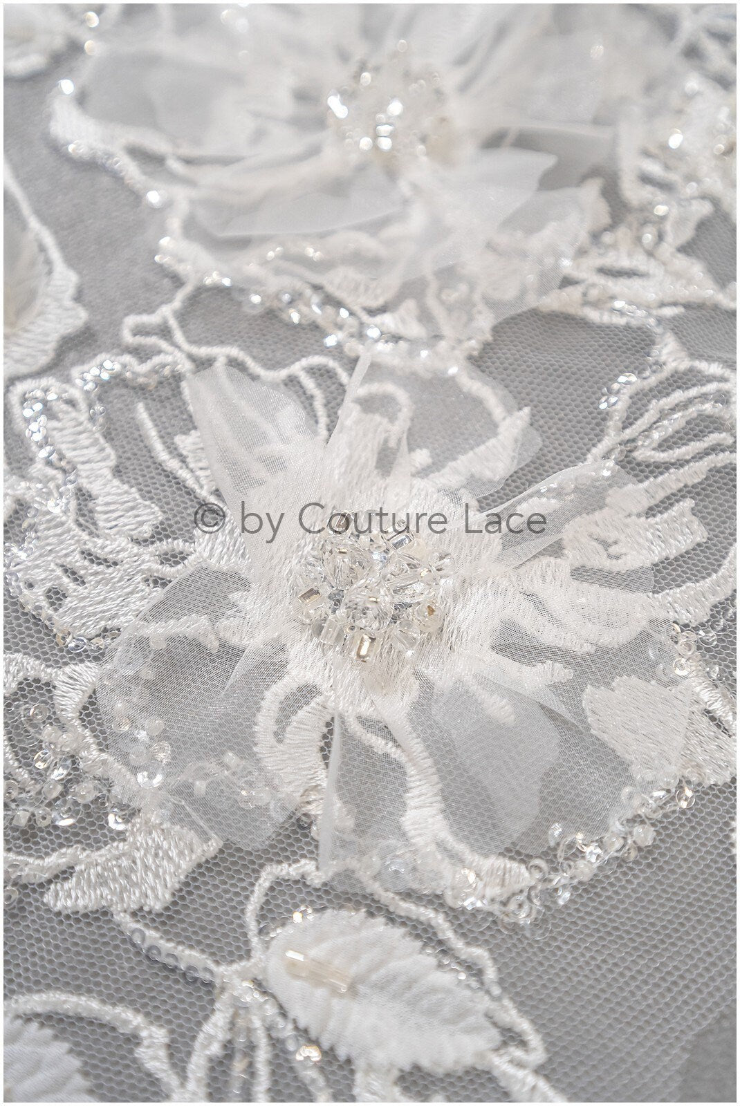 3D Blumen Applikation / Perlen Braut Aufnäher / Braut Aufnäher / Blatt Applikation / Hochzeitskleid Spitze Applikation / A23-328