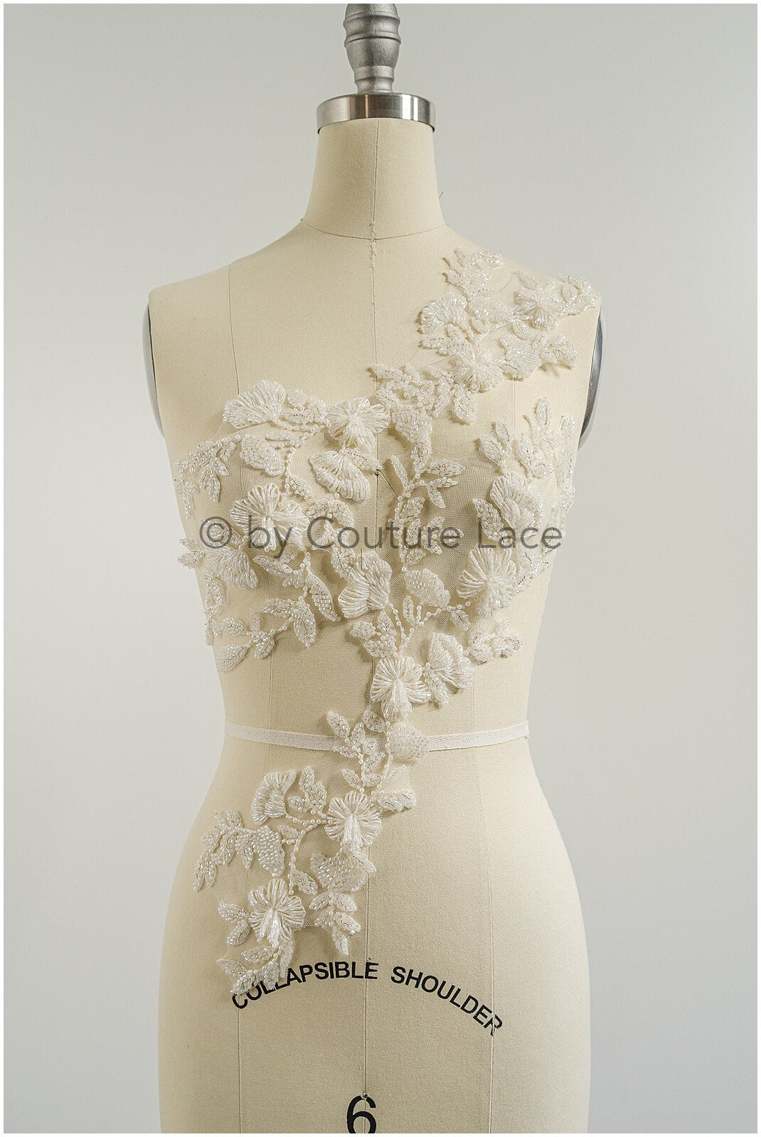 schwere Perlen Blumen Applikation / Perlen Braut Aufnäher / Braut Aufnäher / A23-329