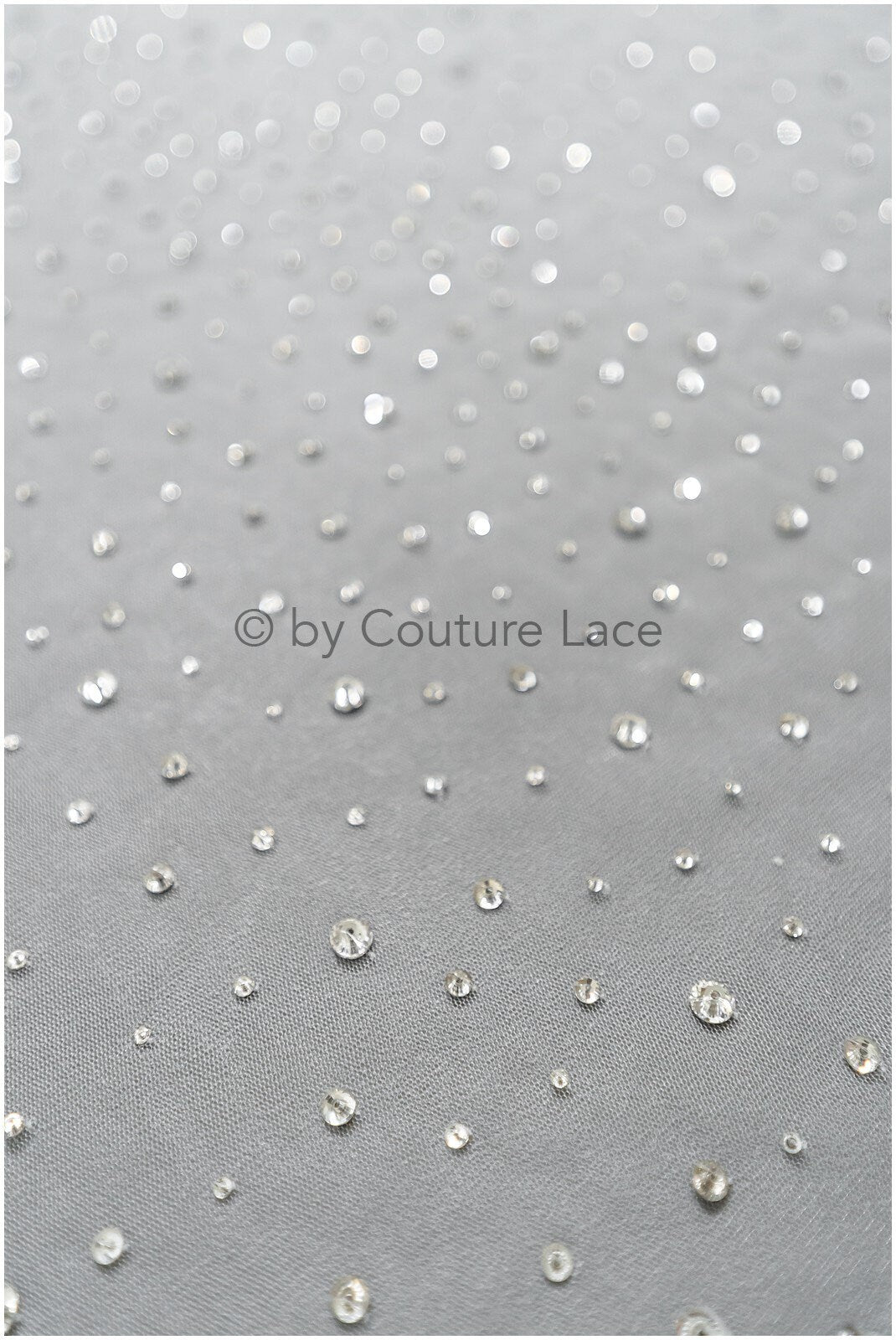 Tulle fabric with small rhinestones/ Couture fabric with rhinestones/ Swarovski tulle fabric/ Rhinestone tulle for wedding dress & veil// L23-524