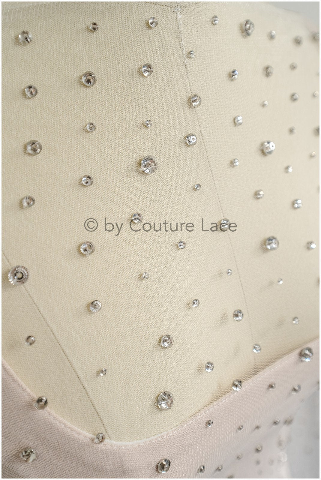 Tulle fabric with small rhinestones/ Couture fabric with rhinestones/ Swarovski tulle fabric/ Rhinestone tulle for wedding dress & veil// L23-524
