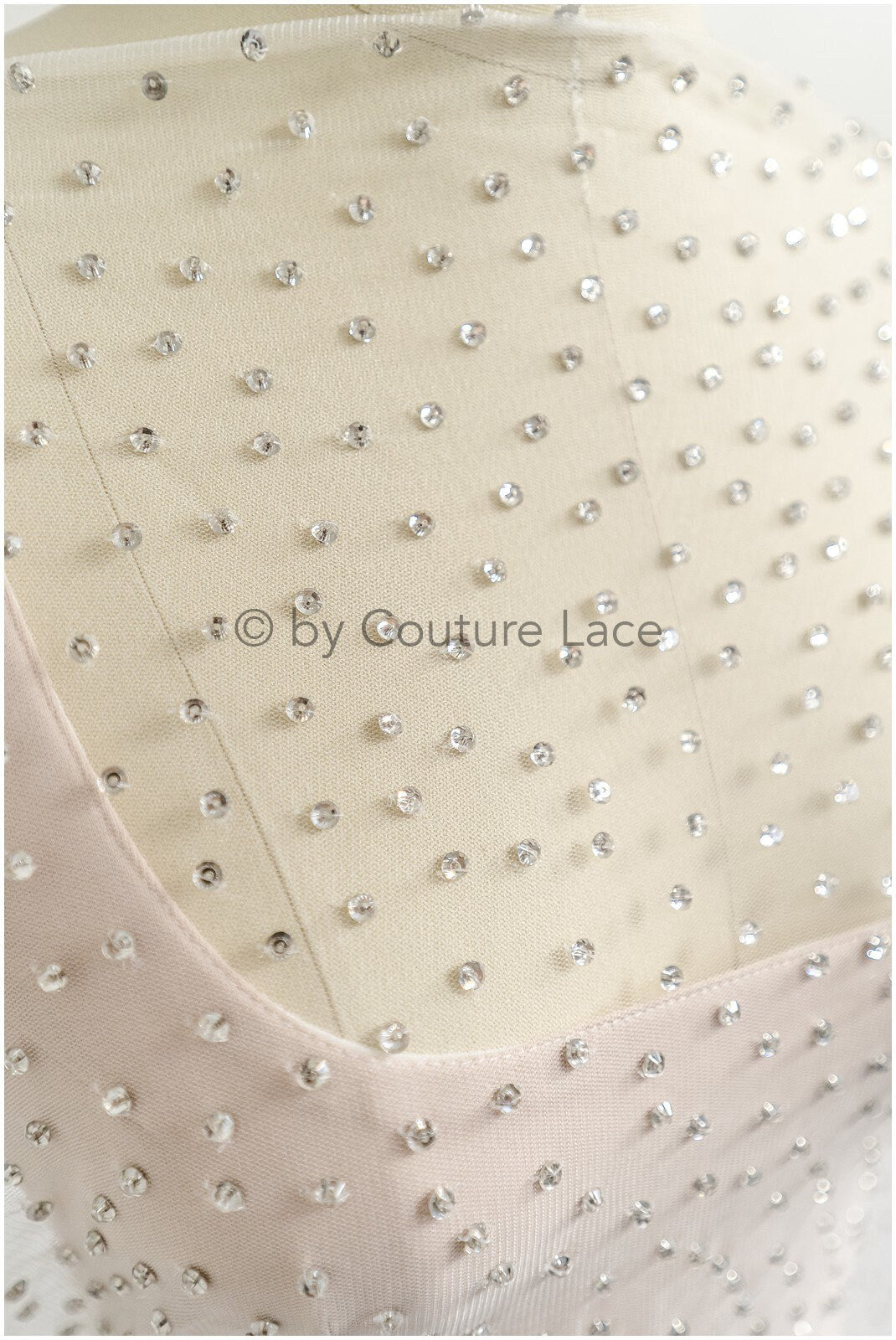 Beautiful tulle fabric with small rhinestones/ Couture fabric with rhinestones/ Swarovski tulle fabric/ Rhinestone tulle// L23-523