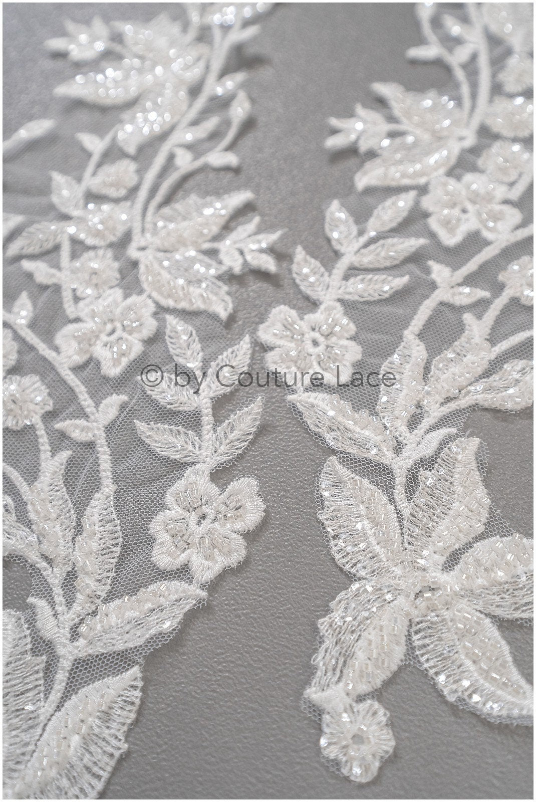 Perlen Blumen Applikation/ schwere Perlen Braut Aufnäher/ Hochzeitskleid Spitzenapplikation/ Brautblatt Applikation/ A23-021