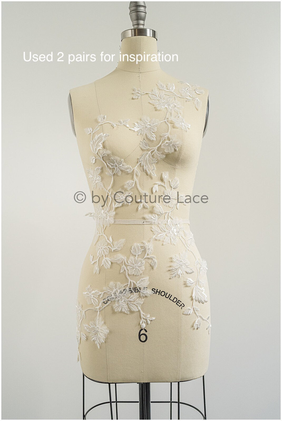 Bestickte 3D Blumen Applikation / Braut Aufnäher / Hochzeitskleid Spitzenapplikation / Brautblatt Applikation / A23-036