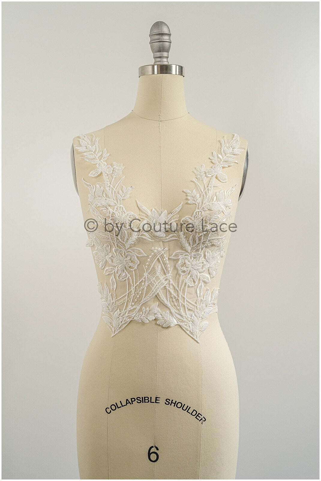 Pearl flower applique/Pearl bridal patch/Wedding dress lace applique/Bridal leaf applique/A23-318