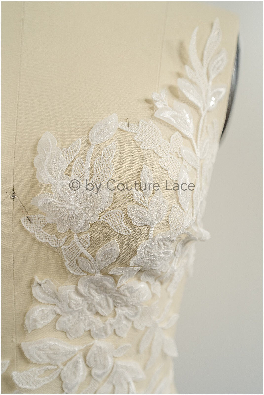 3D Blumen Applikation / 3D Blumen Spitze Applikation / Hochzeitskleid Applikation / Blatt Applikation / A23-319
