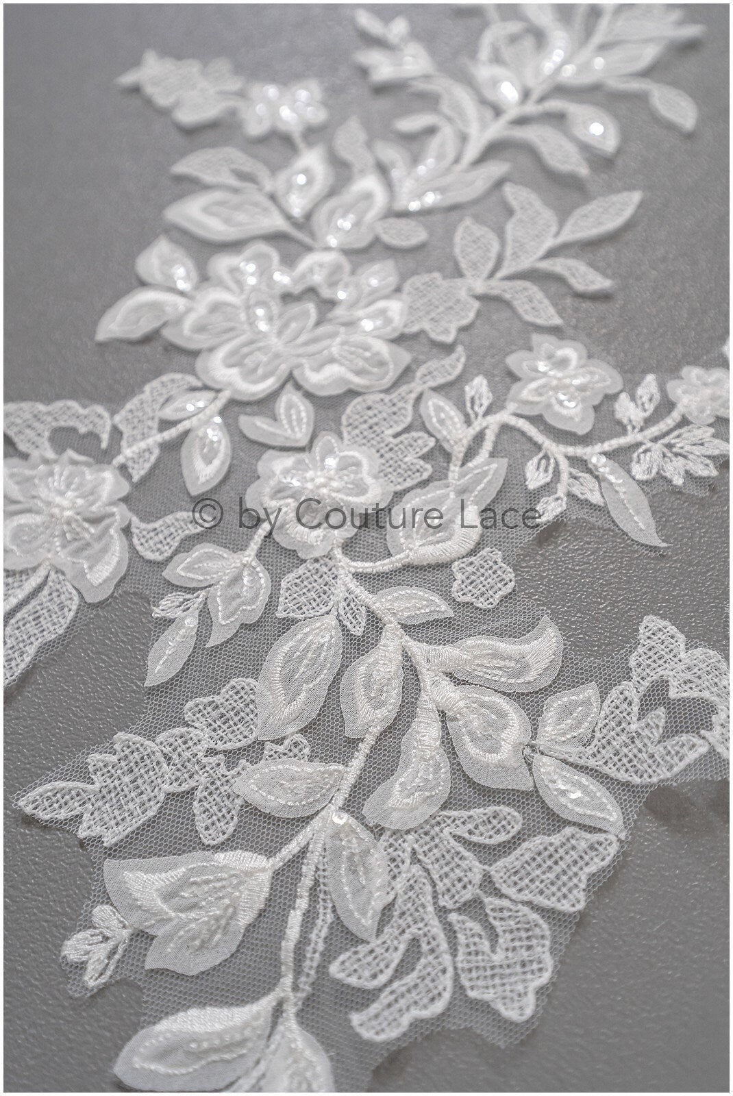 3D Blumen Applikation / 3D Blumen Spitze Applikation / Hochzeitskleid Applikation / Blatt Applikation / A23-319