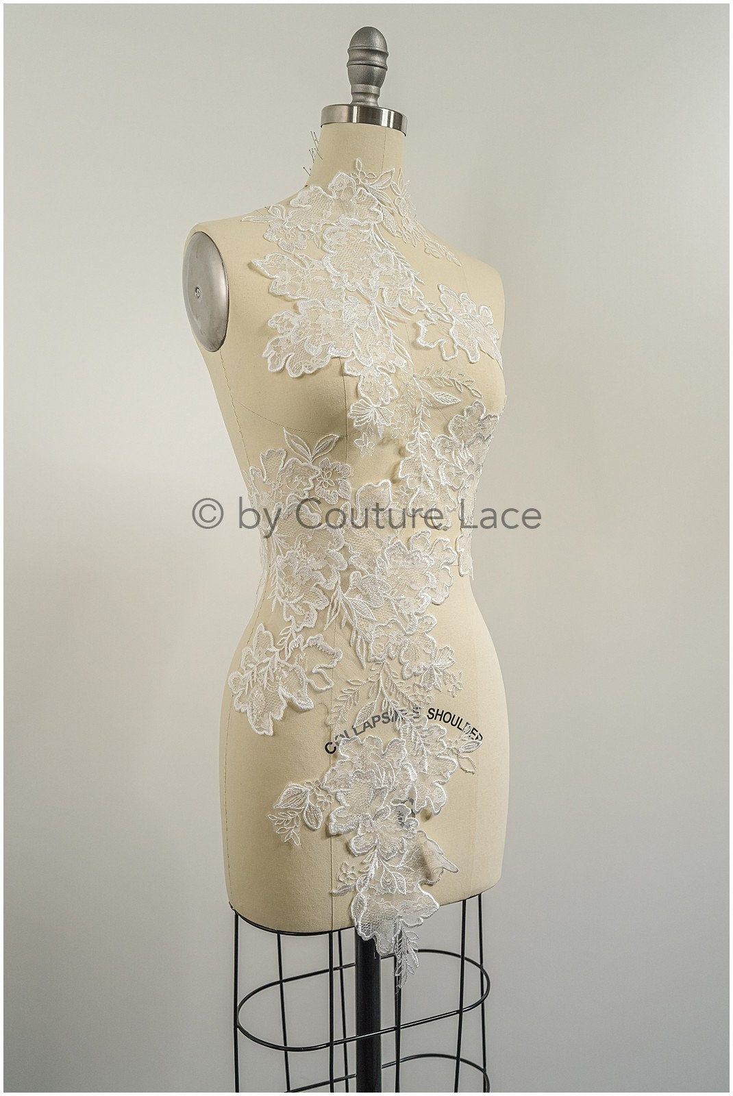 romantische Blumen Applikation/ Blumen Spitzen Applikation/ Hochzeitskleid Spitzen Applikation/ Braut Blatt Applikationen/ A23-321