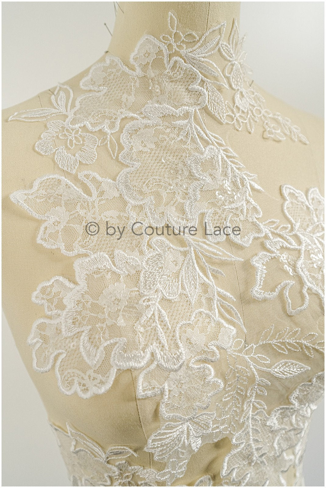 romantische Blumen Applikation/ Blumen Spitzen Applikation/ Hochzeitskleid Spitzen Applikation/ Braut Blatt Applikationen/ A23-321