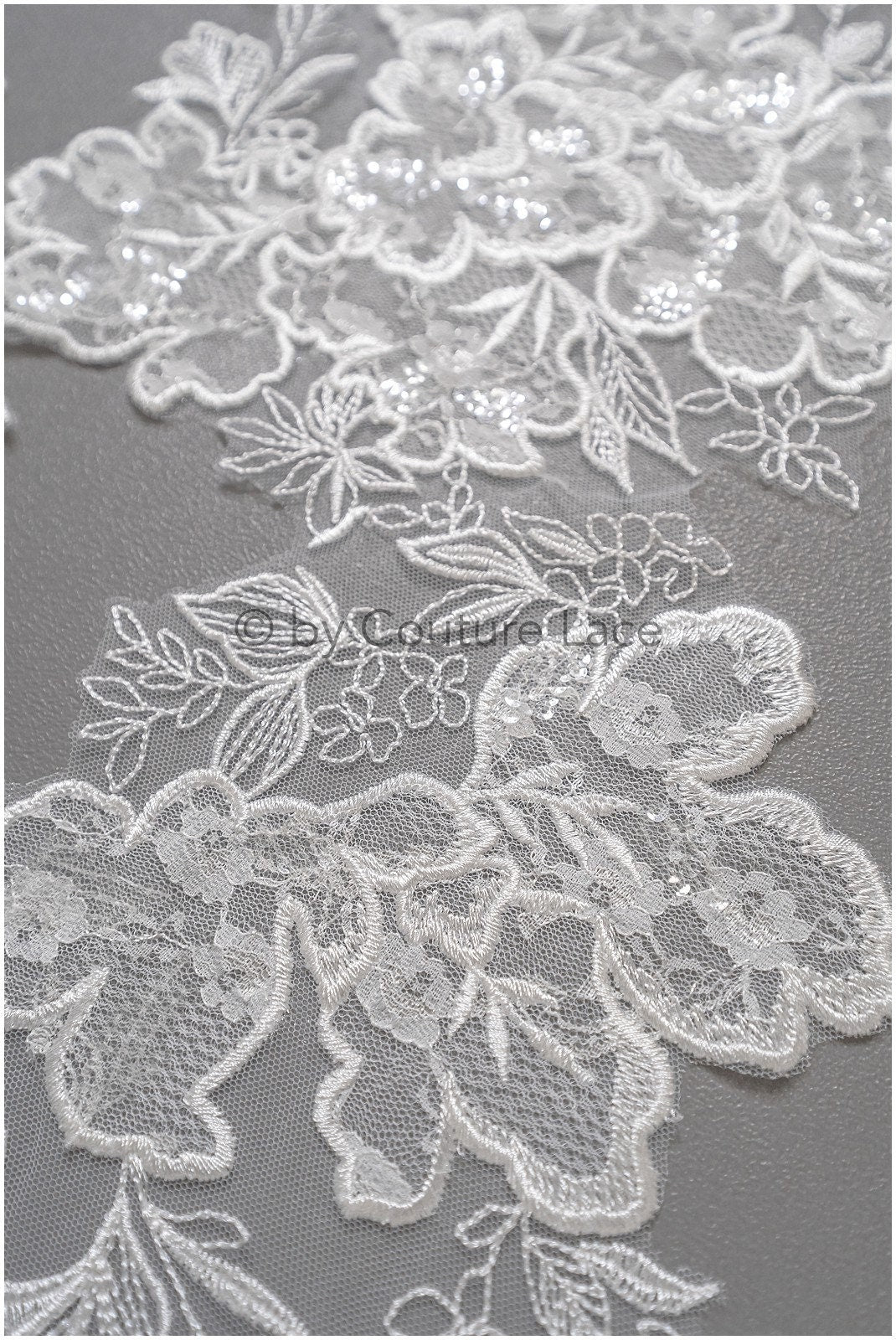 Hochzeit Blumen Applikation/ Blumen Spitzen Applikation/ romantisches Kleid Applikationen/ Blatt Applikationen/ A23-322
