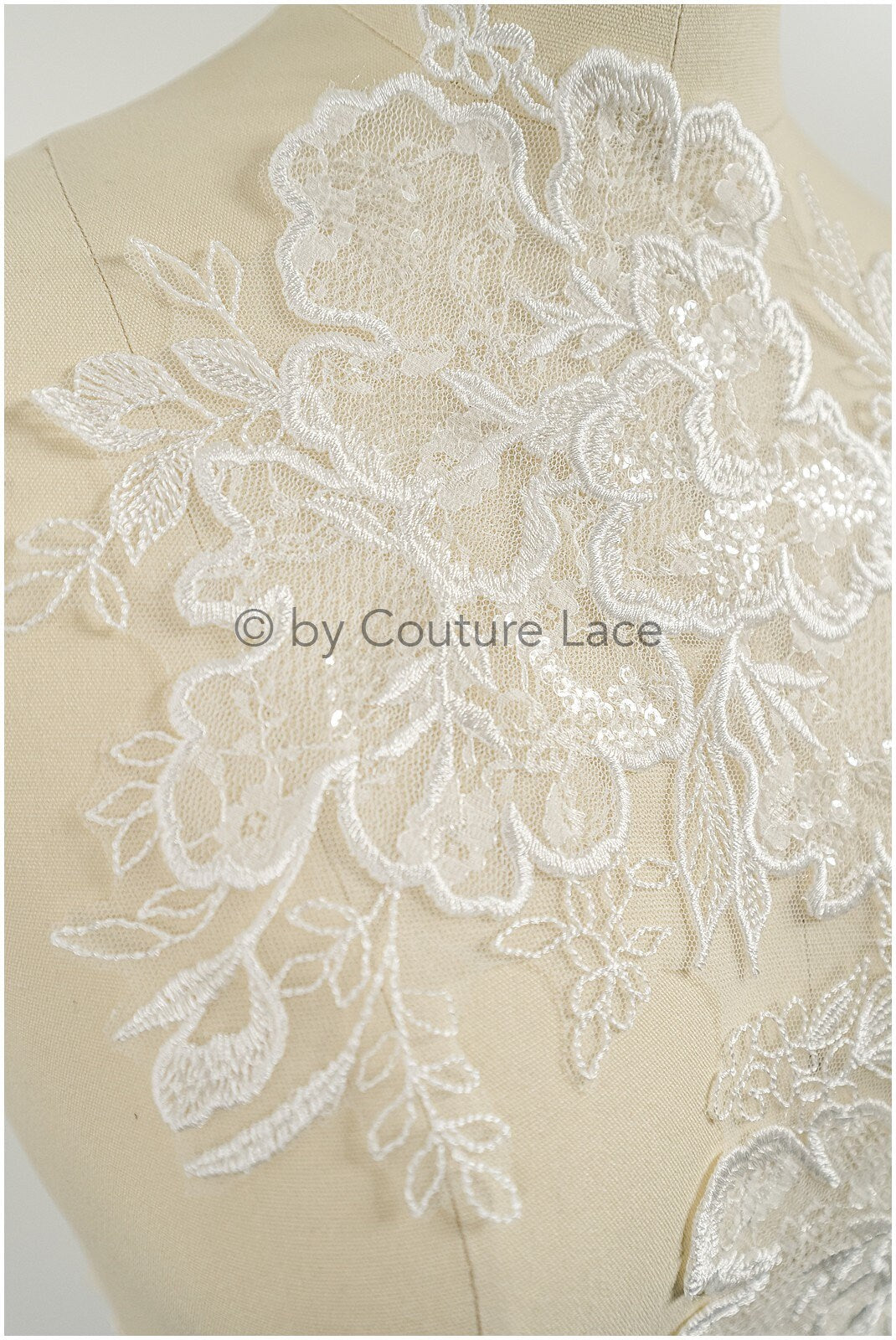 Hochzeit Blumen Applikation/ Blumen Spitzen Applikation/ romantisches Kleid Applikationen/ Blatt Applikationen/ A23-322