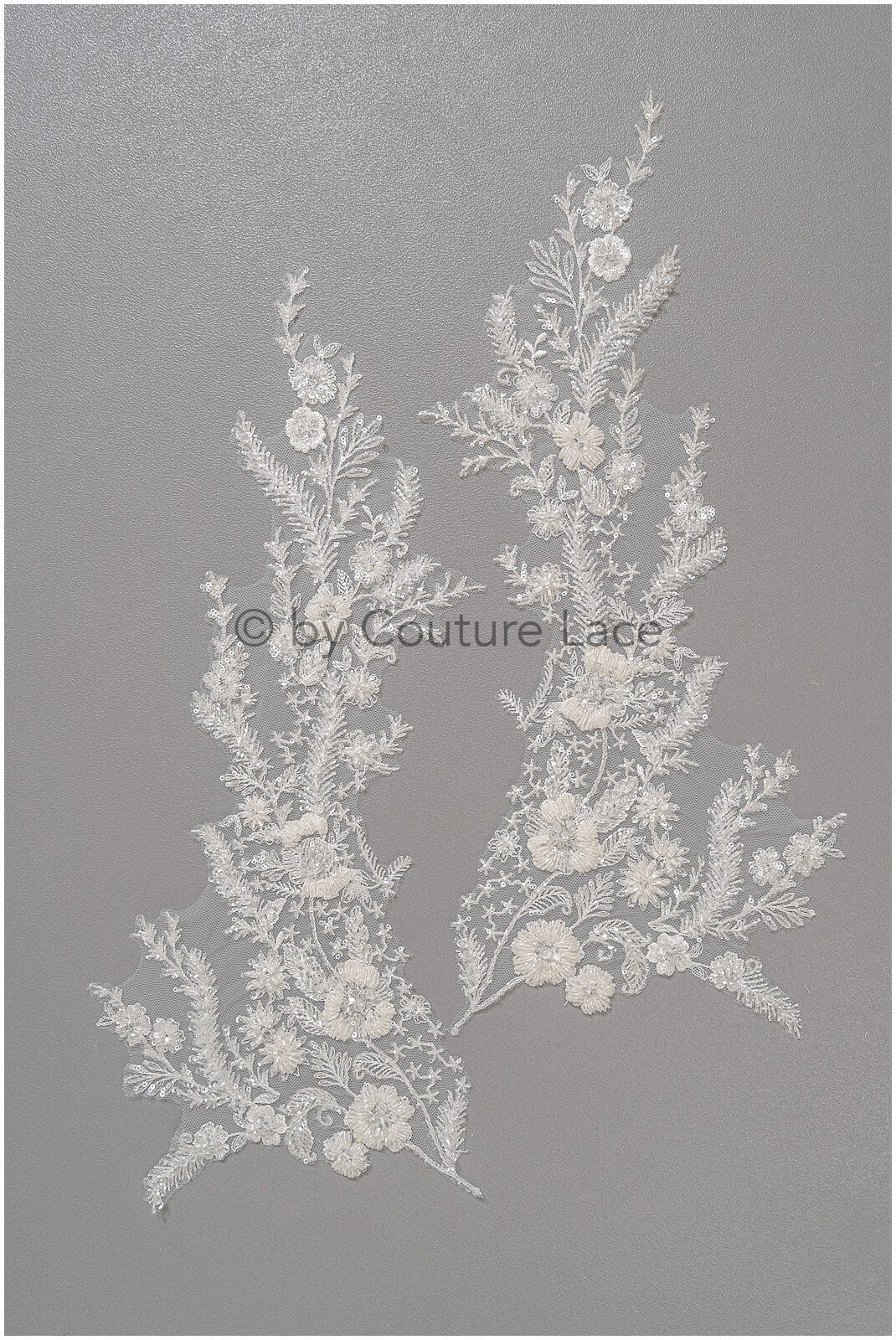 Pearl flower applique/Pearl bridal patch/Wedding dress lace applique/Bridal leaf applique/A23-330