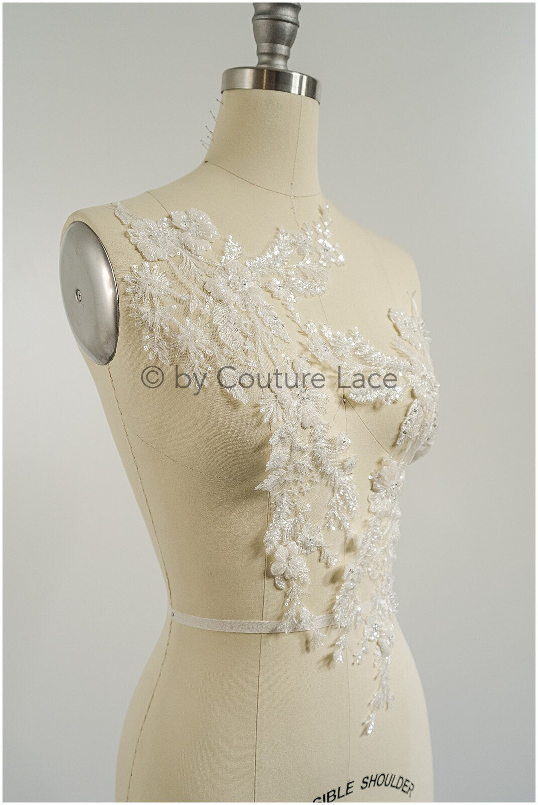 Perlen Perlen Blumen Applikation/ Perlen Braut Aufnäher/ Hochzeitskleid Spitze Applikation/ Brautblatt Applikation/ A23-332