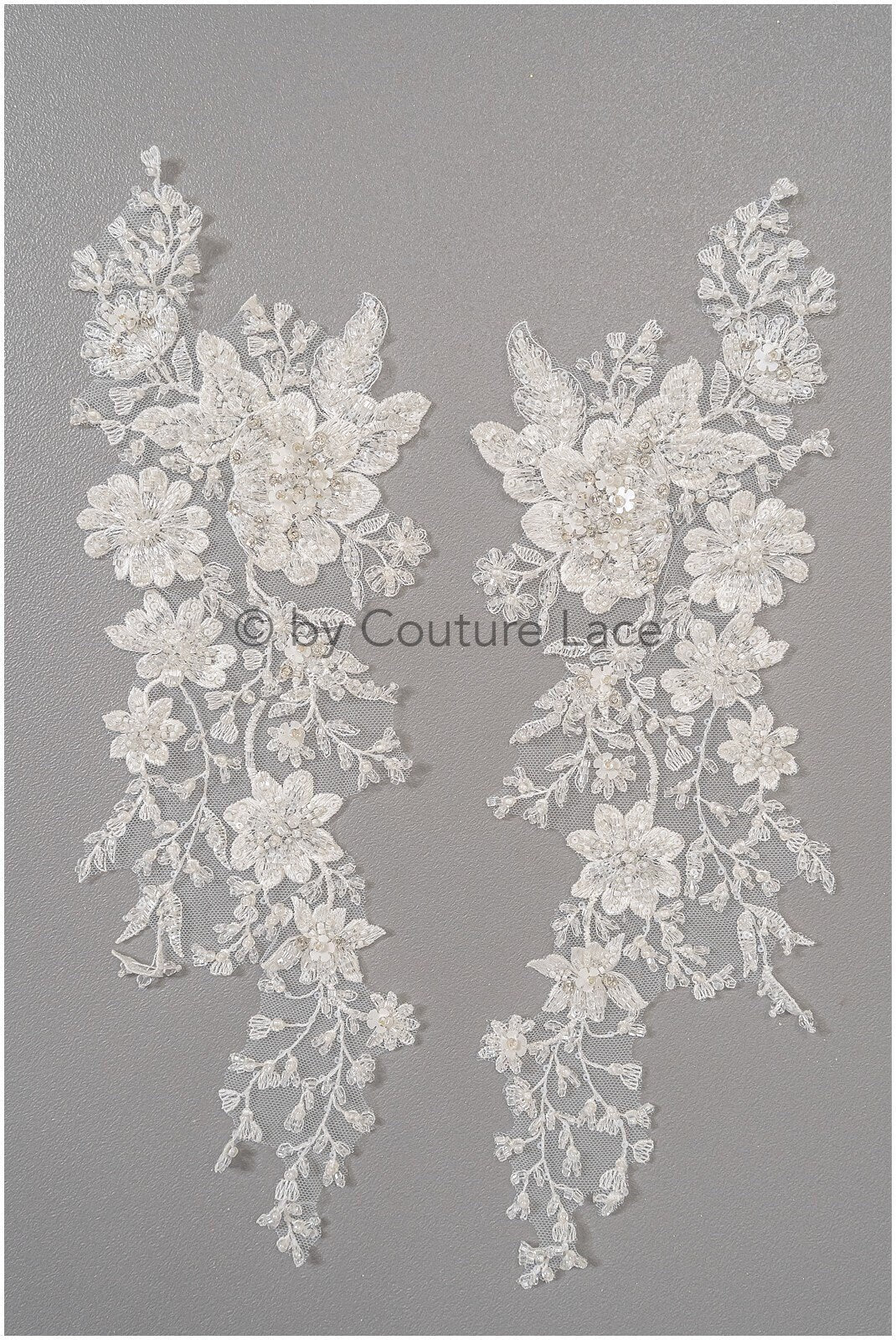 Perlen Perlen Blumen Applikation/ Perlen Braut Aufnäher/ Hochzeitskleid Spitzenapplikation/ Brautblatt Applikation/ A23-326