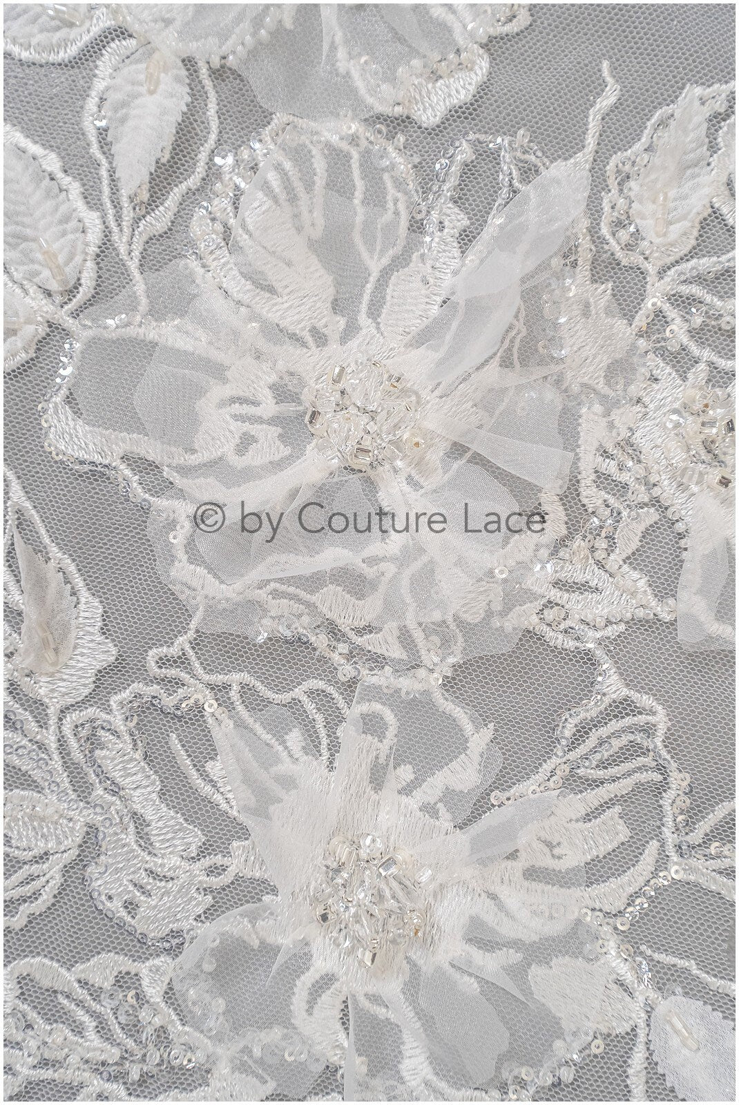 3D Blumen Applikation / Perlen Braut Aufnäher / Braut Aufnäher / Blatt Applikation / Hochzeitskleid Spitze Applikation / A23-328