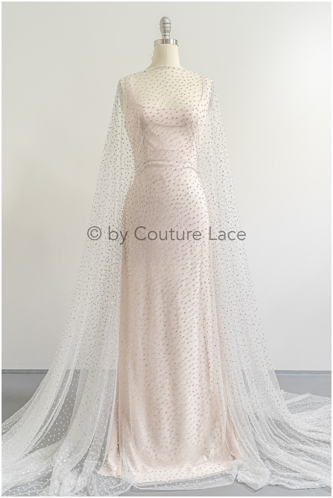 Beautiful tulle fabric with small rhinestones/ Couture fabric with rhinestones/ Swarovski tulle fabric/ Rhinestone tulle// L23-523