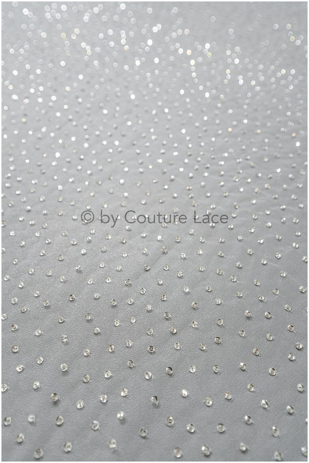 Beautiful tulle fabric with small rhinestones/ Couture fabric with rhinestones/ Swarovski tulle fabric/ Rhinestone tulle// L23-523
