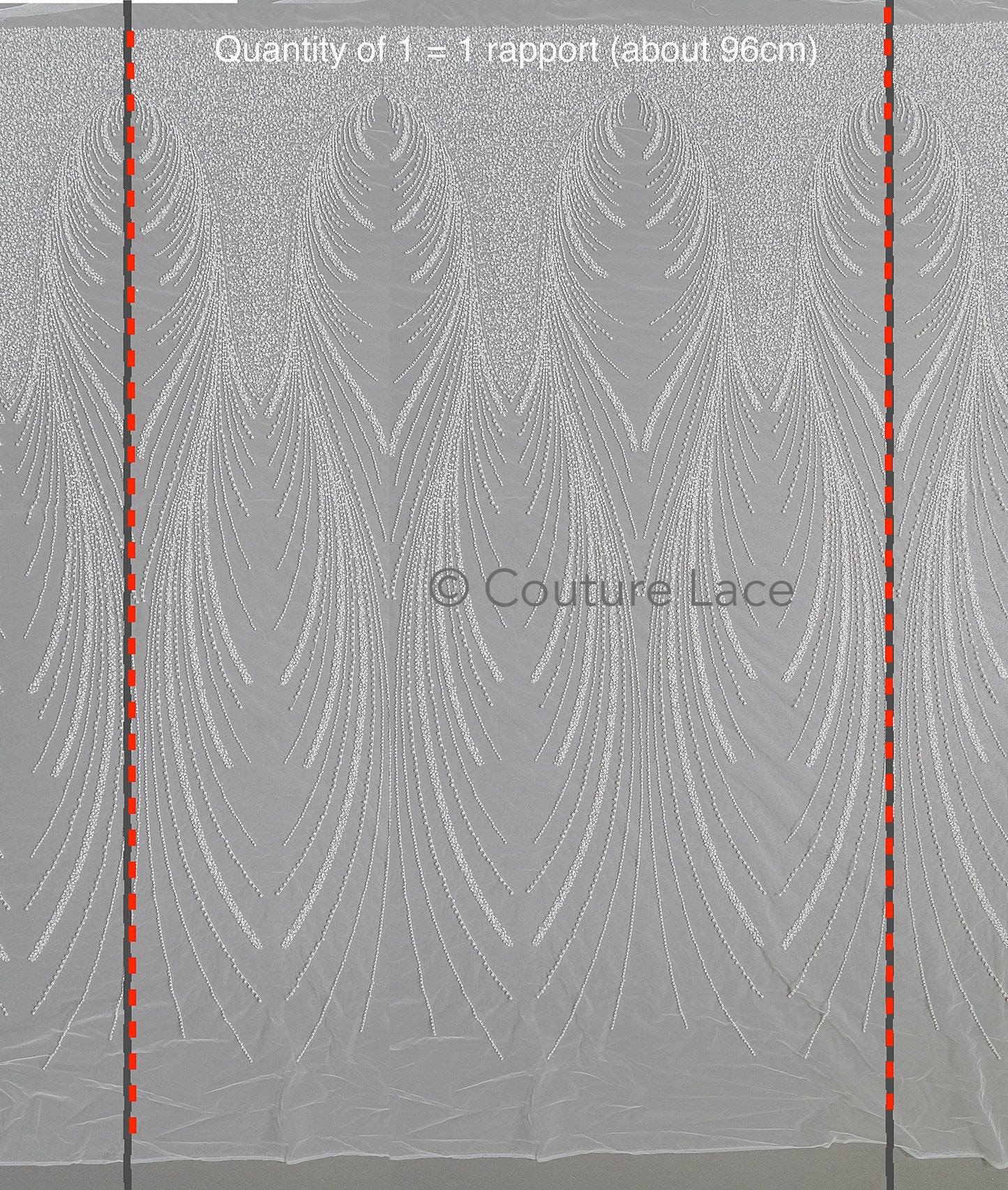 Wunderschöner perlenbesetzter Spitzenstoff Off-White/ Couture Spitzenstoff mit Perlen & Pailletten/ Brautspitze// L23-502