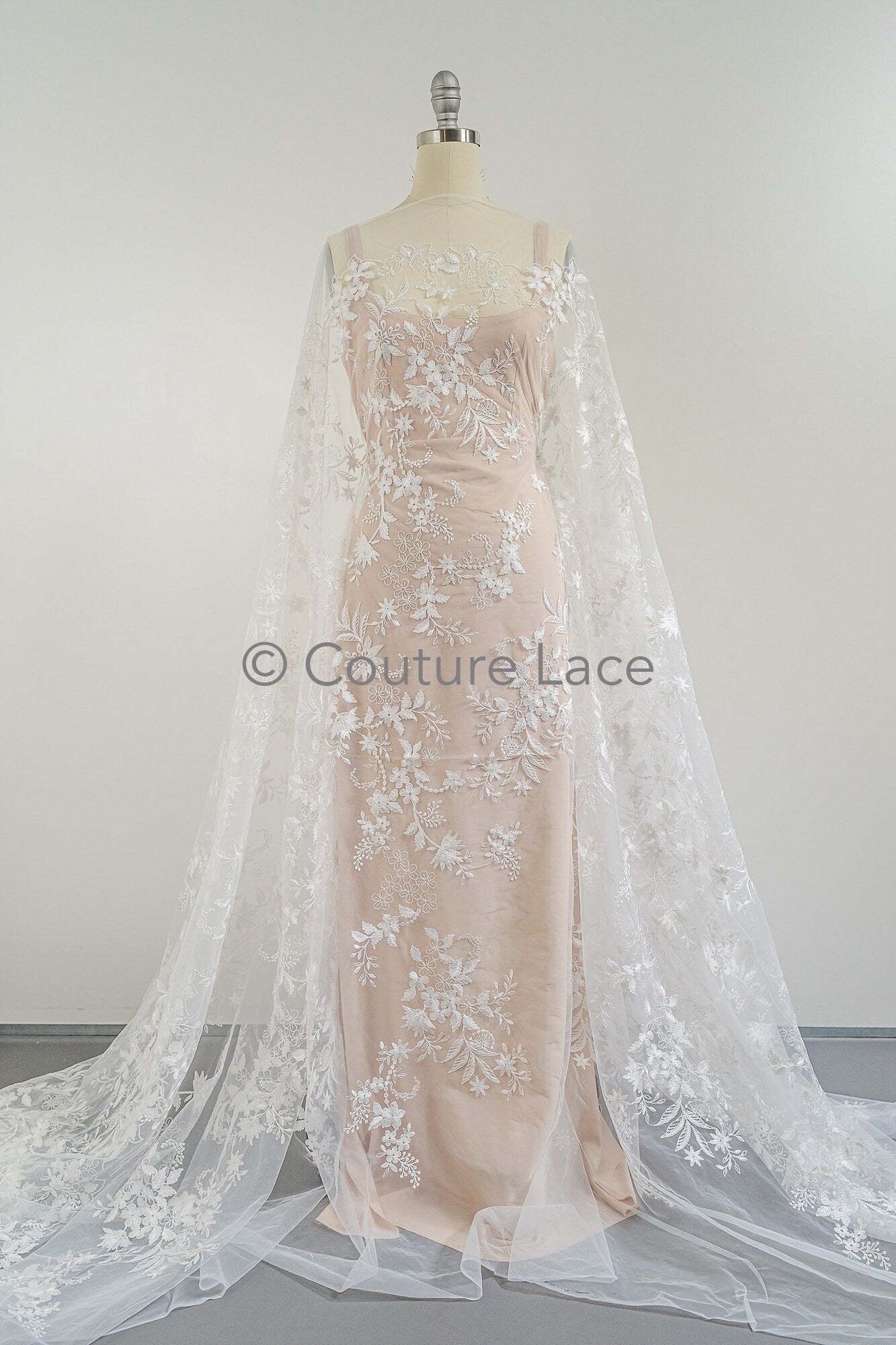 Blumen Braut Spitze Off-White/ Brautspitze Stoff/ Blumen Hochzeit Spitze/ Couture Spitze// L23-028B