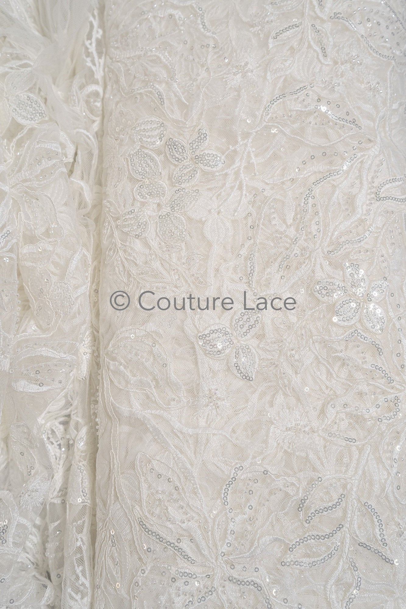 Perlen Spitzenstoff Off-White/ Couture Spitzenstoff/ Braut Spitzenstoff/ Perlen Spitze// L23-041