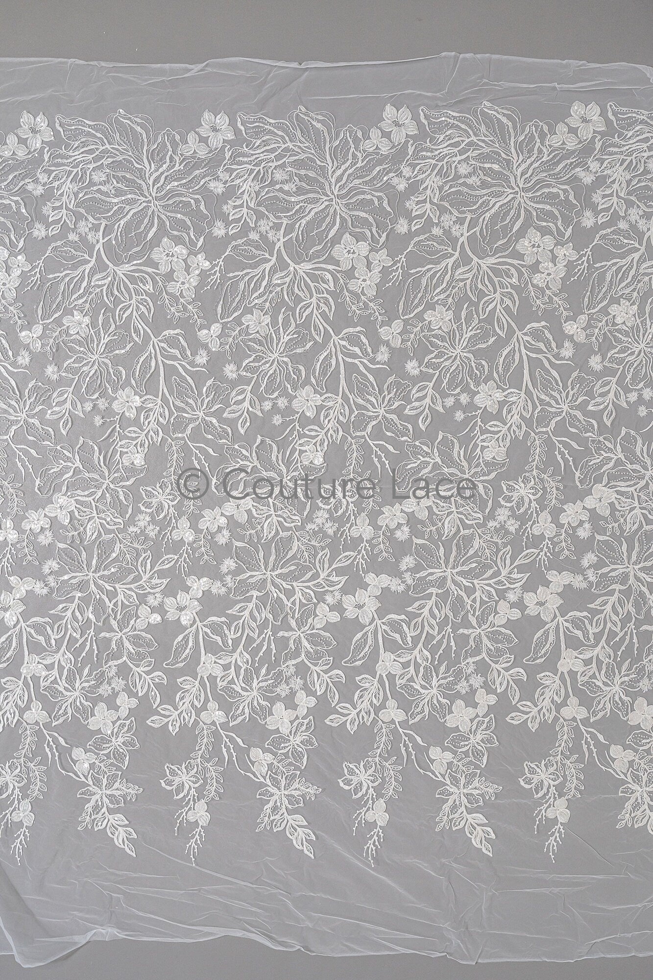 Perlen Spitzenstoff Off-White/ Couture Spitzenstoff/ Braut Spitzenstoff/ Perlen Spitze// L23-041