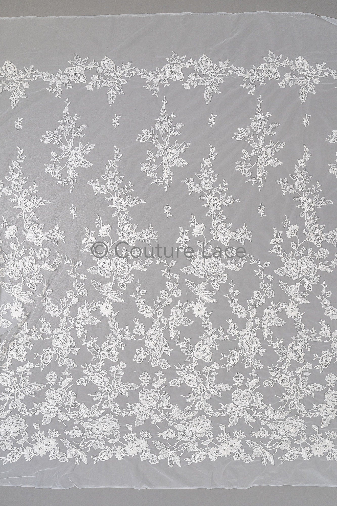 Blumen Braut Spitze Off-White/ Brautspitze mit Blumen/ Blumen Hochzeit Spitze/ Couture Spitze// L23-068