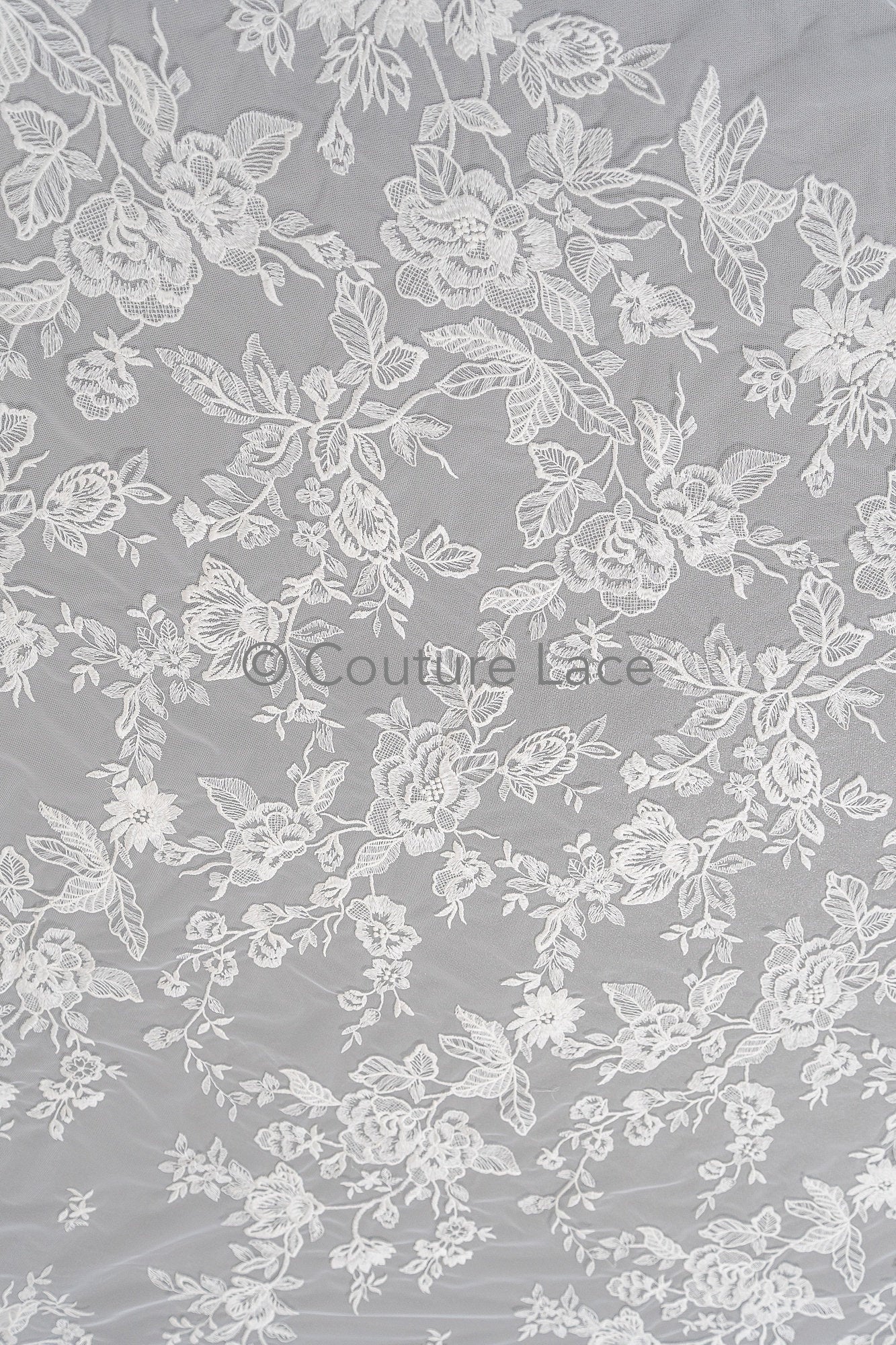 Blumen Braut Spitze Off-White/ Brautspitze mit Blumen/ Blumen Hochzeit Spitze/ Couture Spitze// L23-068