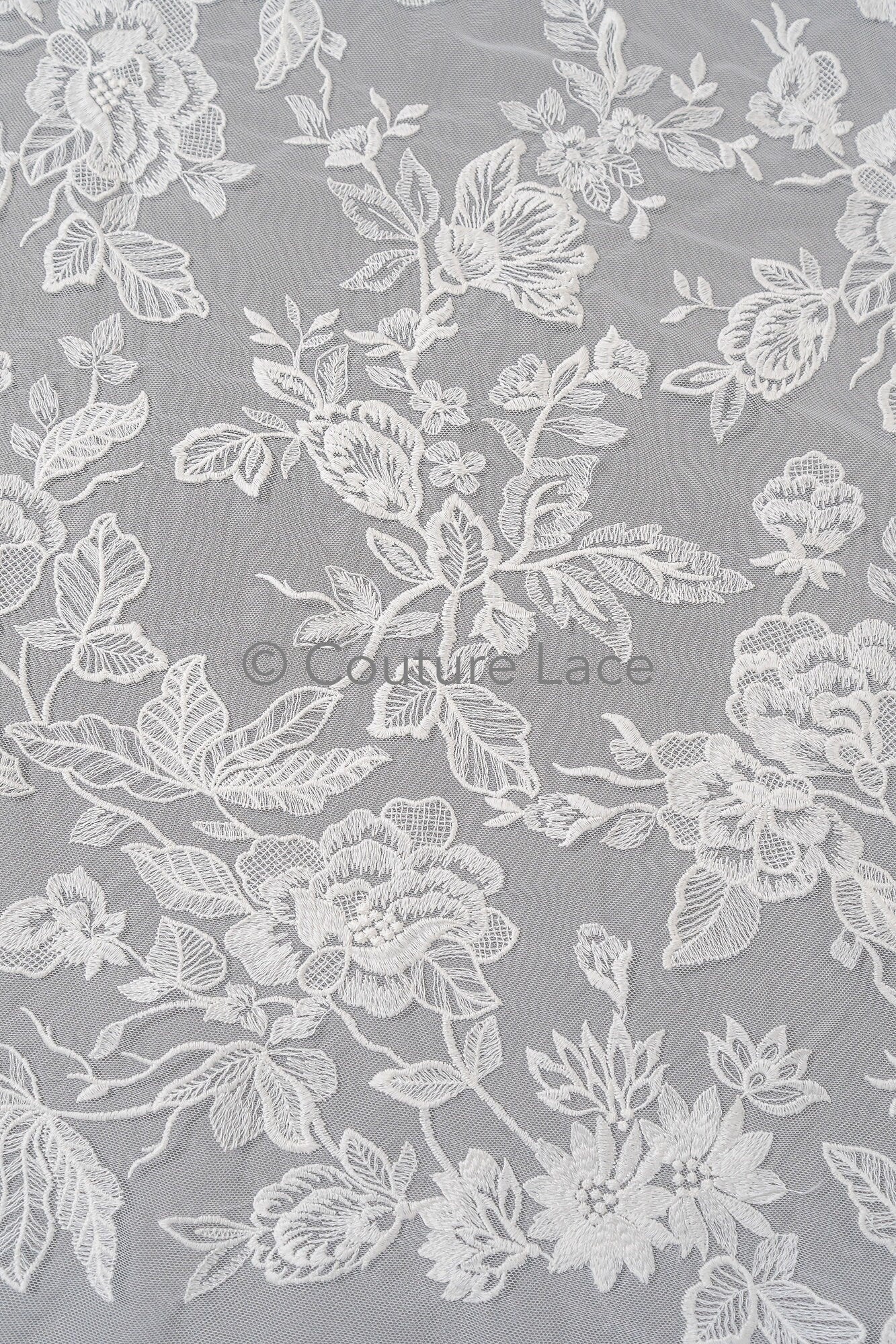 Blumen Braut Spitze Off-White/ Brautspitze mit Blumen/ Blumen Hochzeit Spitze/ Couture Spitze// L23-068