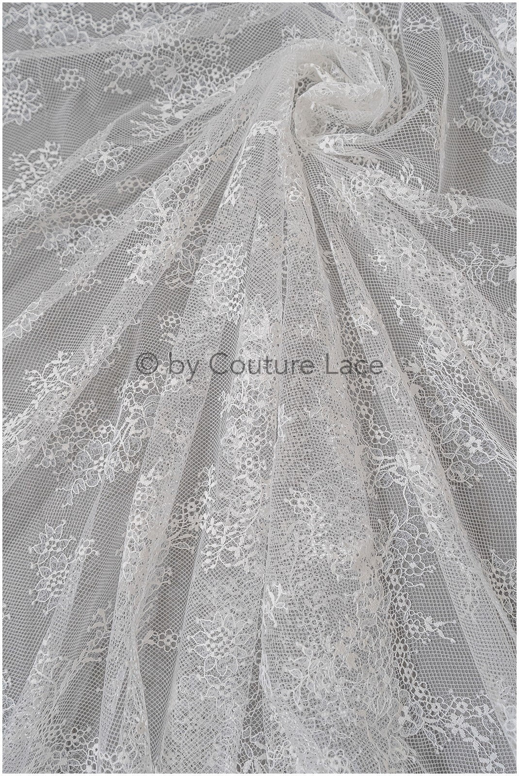 French floral lace/ bridal raschel lace/ French veil lace/ bridal chanitilly lace/ Edwardian lace fabric// L23-131