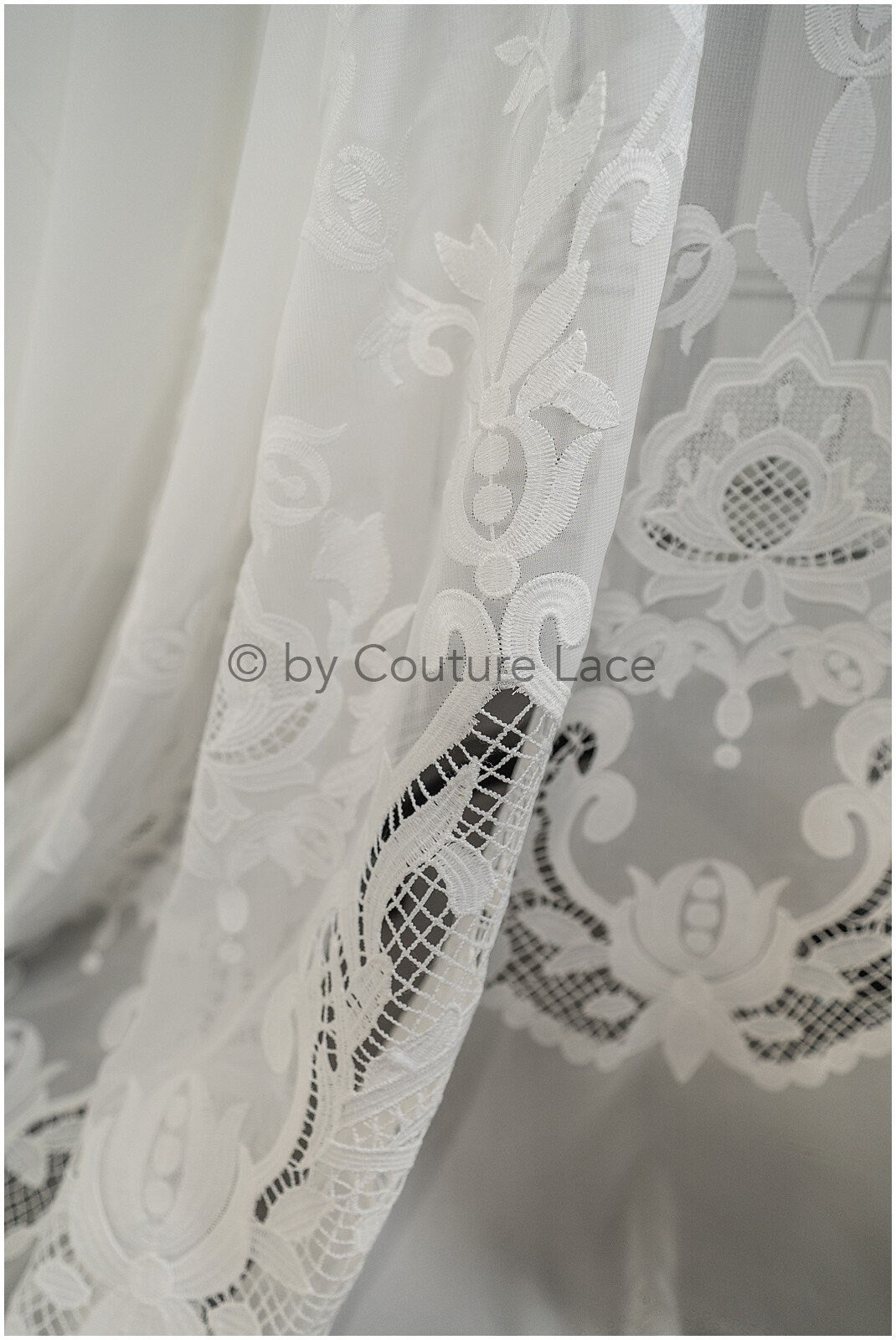 Blumen Braut Spitze Off-White/ Brautspitze mit Blumen/ Blumen Hochzeit Spitze/ Couture Spitze// L23-146