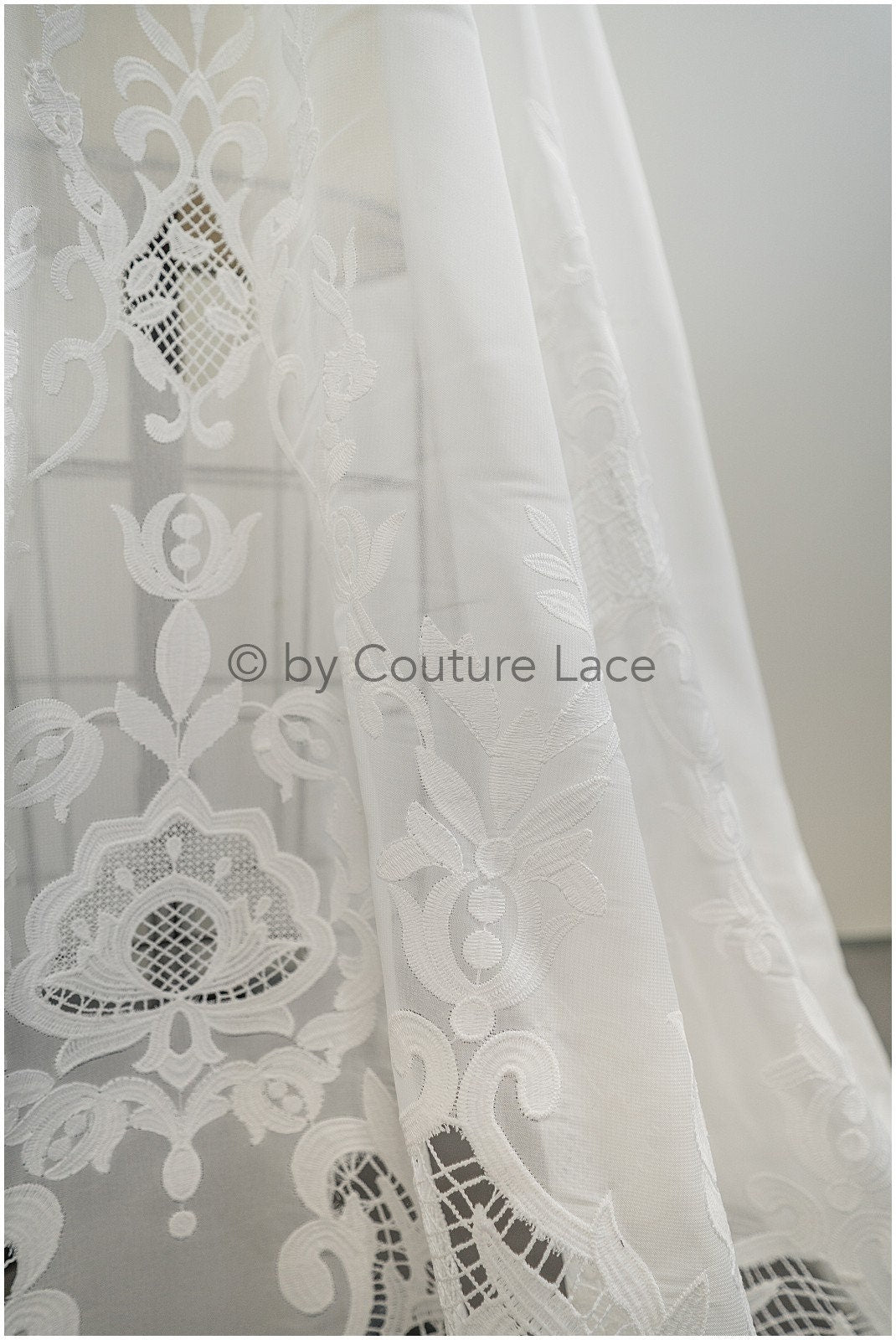 Blumen Braut Spitze Off-White/ Brautspitze mit Blumen/ Blumen Hochzeit Spitze/ Couture Spitze// L23-146