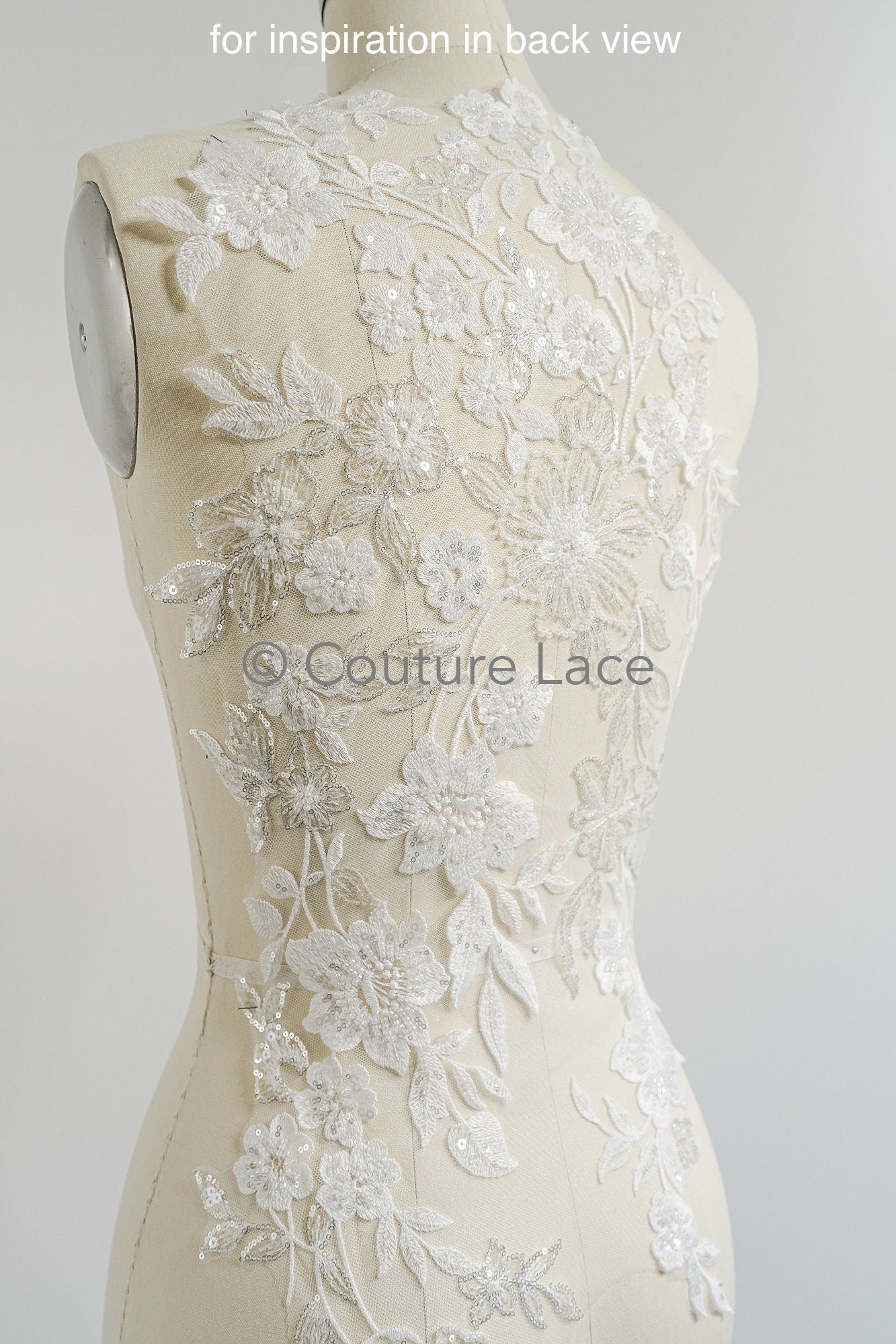 Pearl flower applique/Pearl bridal patch/Wedding dress lace applique/Bridal leaf applique/A23-335