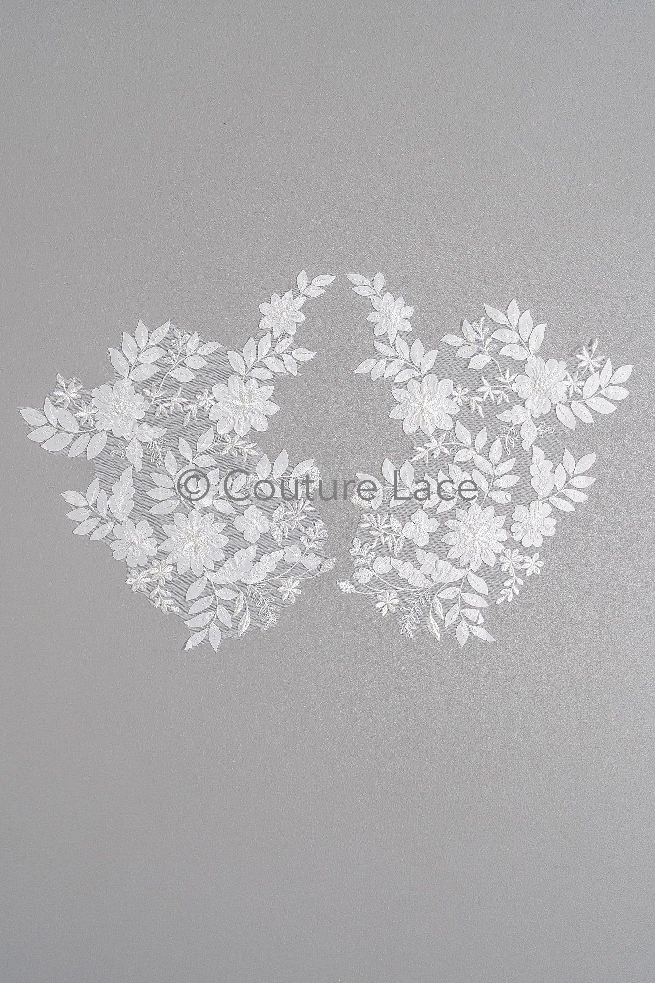 Hochzeit Kleid Spitze Applikation / Perlen Braut Aufnäher / 3D Perlen Blumen Applikation / Braut Applikation Blatt / A23-342